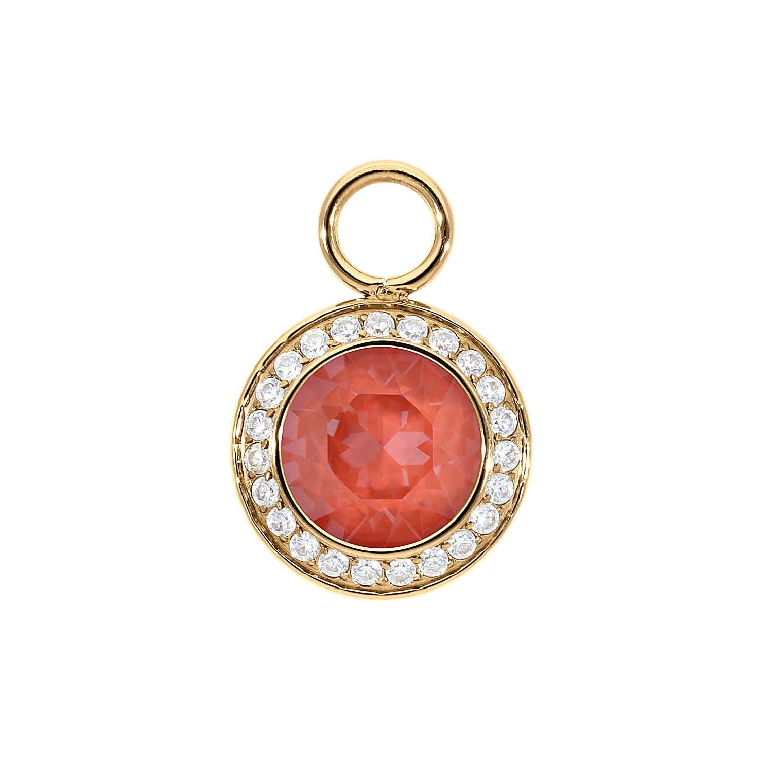 Tondo Deluxe Charm 13 mm - Gold crystal maroon ignite