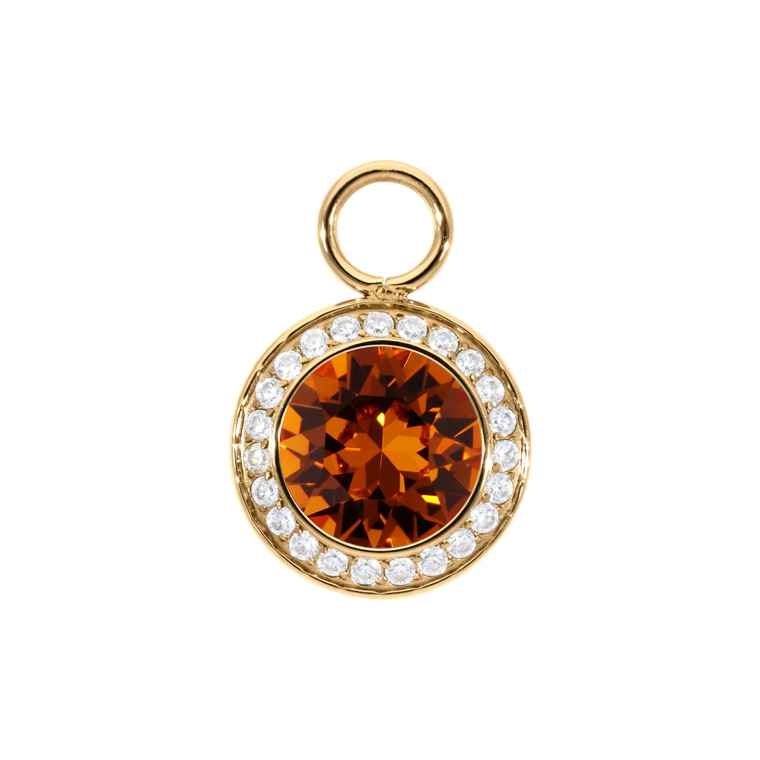 Tondo Deluxe Charm 13 mm - Gold Smoked Topaz