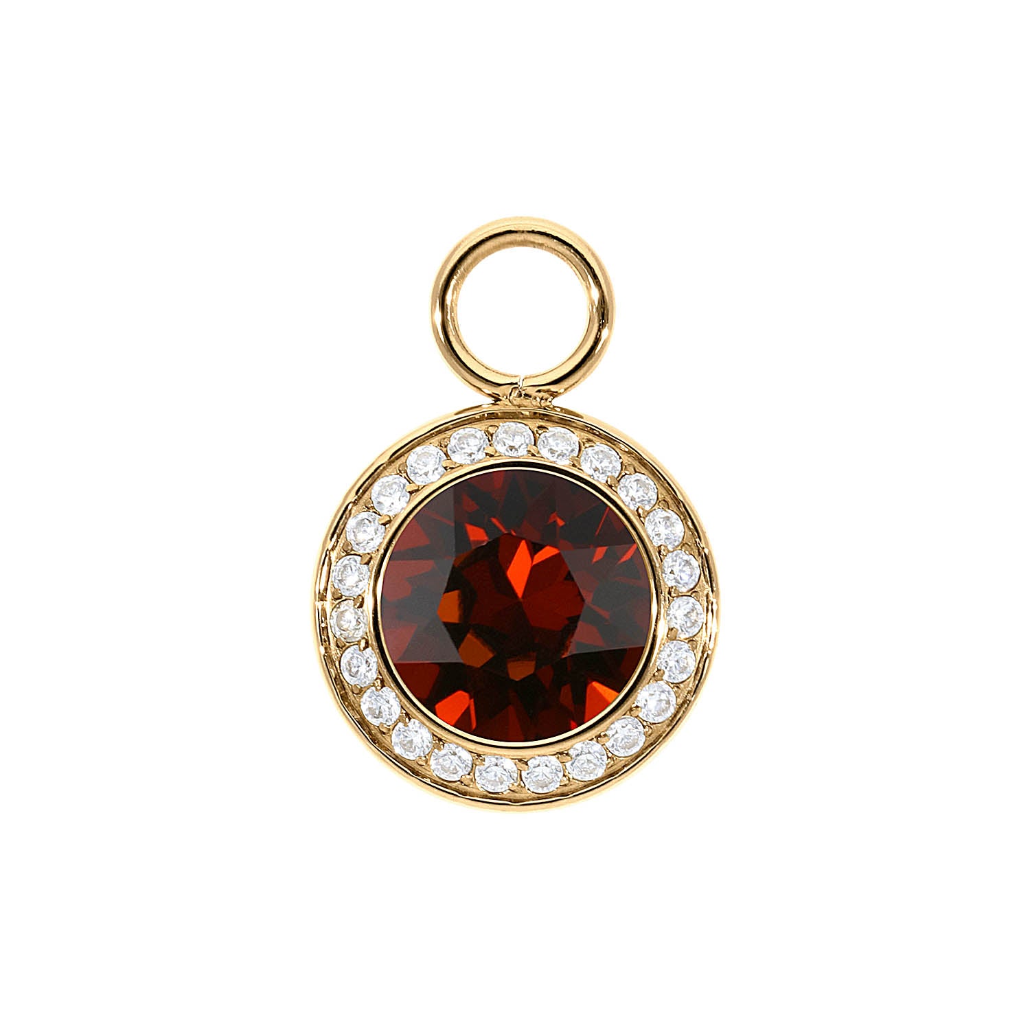 Tondo Deluxe Charm 13 mm - Gold smoked amber