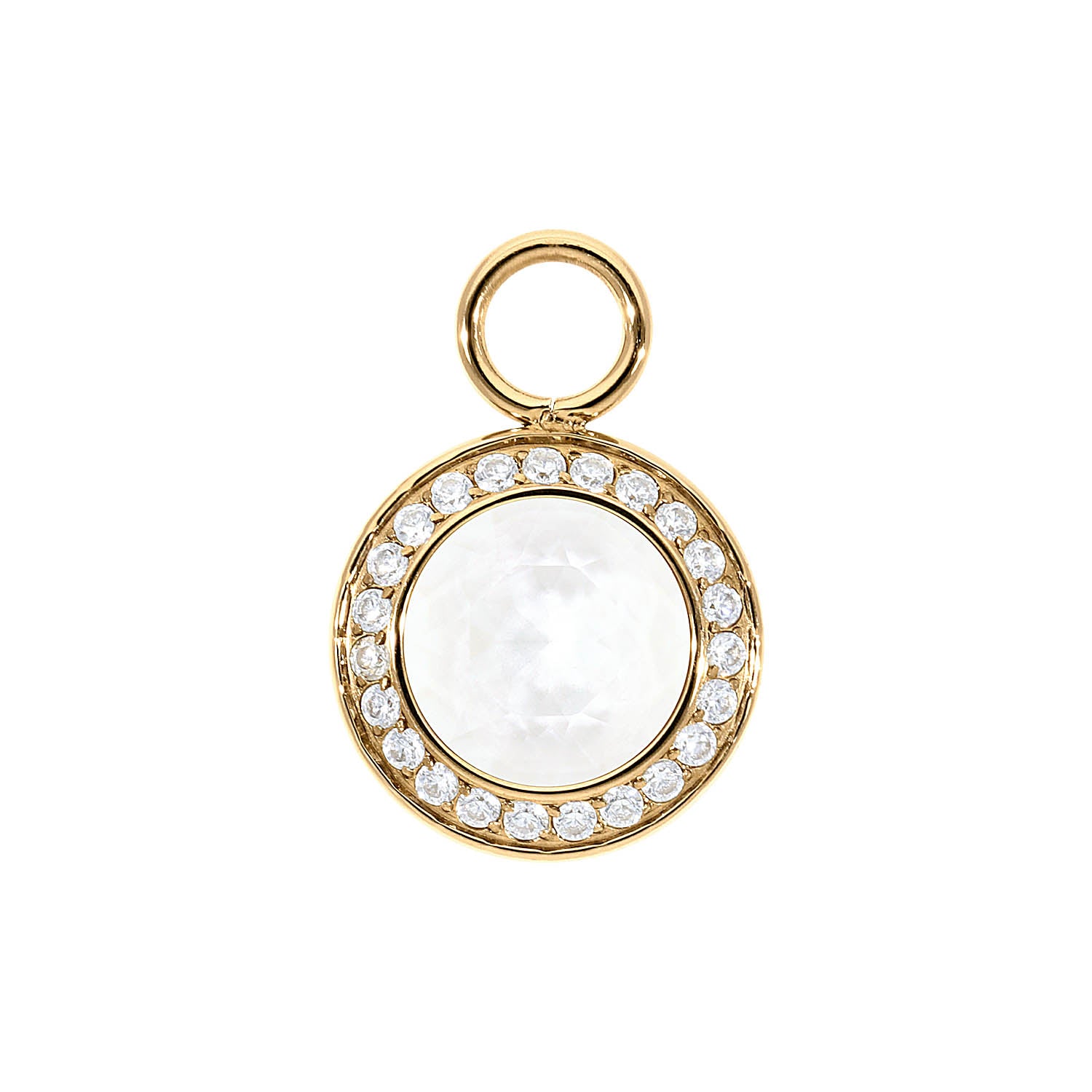 Tondo Deluxe Charm 13 mm - Gold crystal electric white ignite