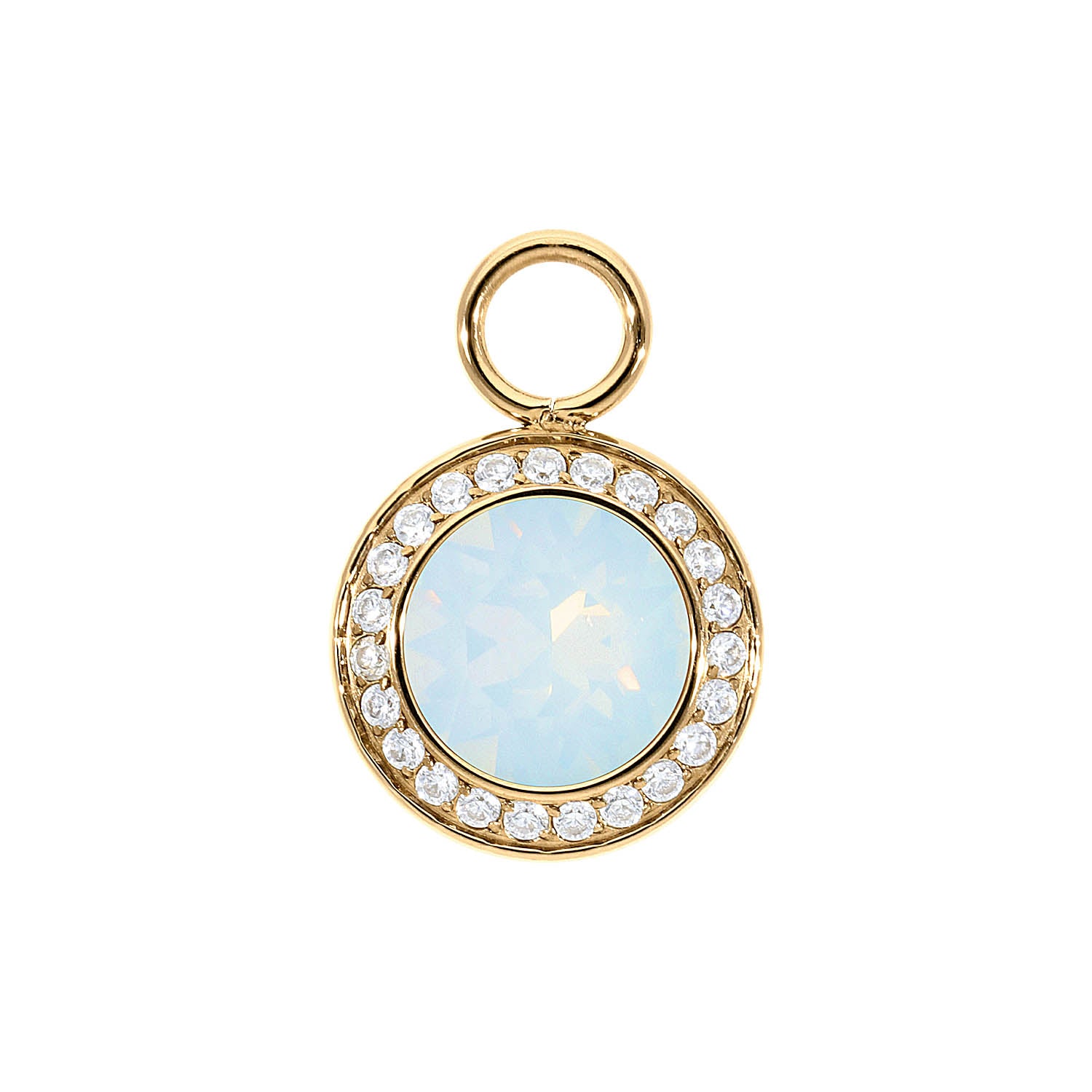 Tondo Deluxe Charm 13 mm - Gold white opal