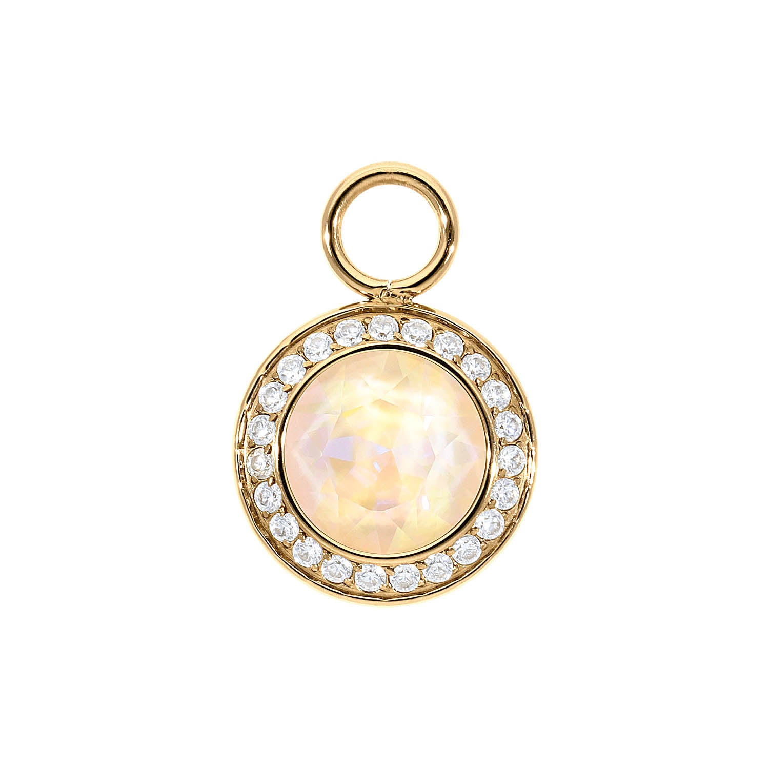Tondo Deluxe Charm 13 mm - Gold ivory cream delite