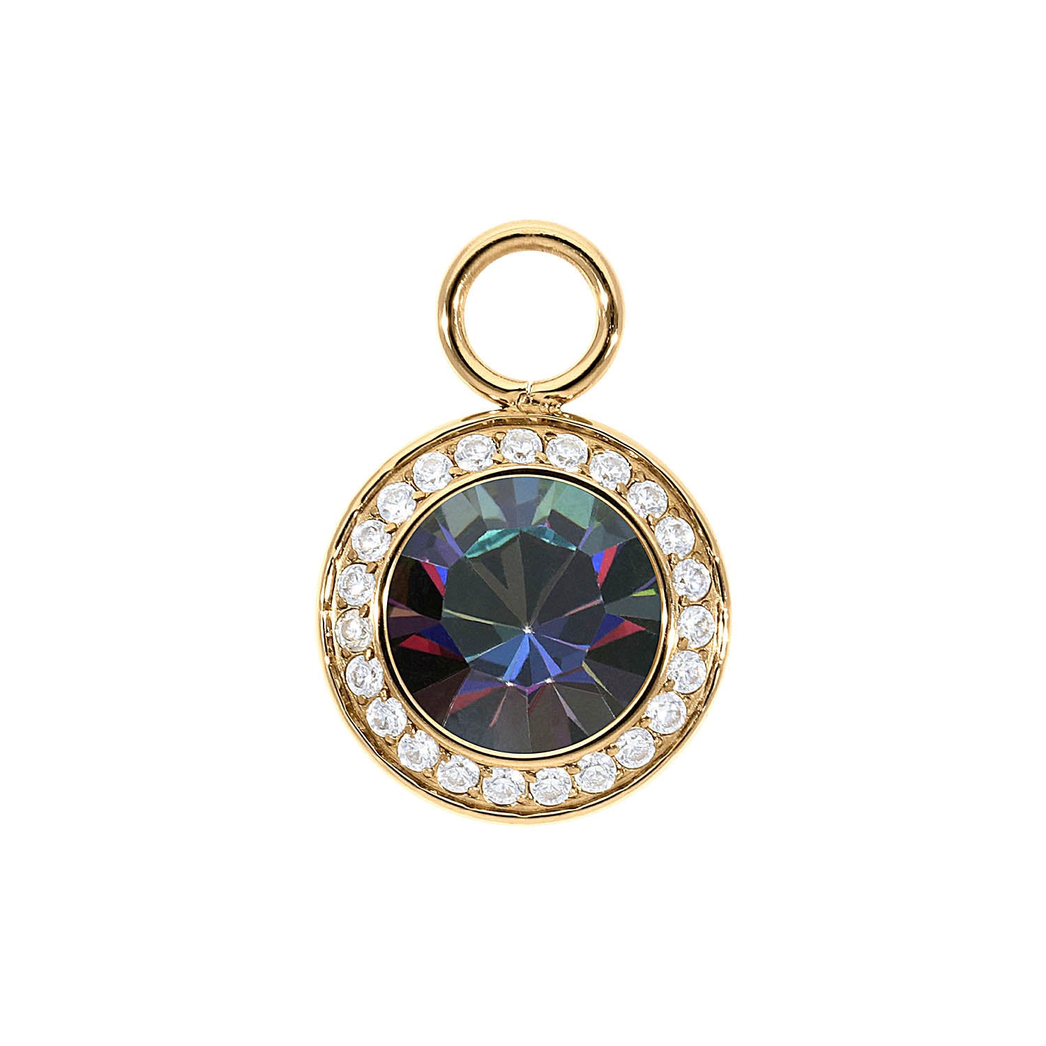 Tondo Deluxe Charm 13 mm - Gold Crystal Vitrail Medium