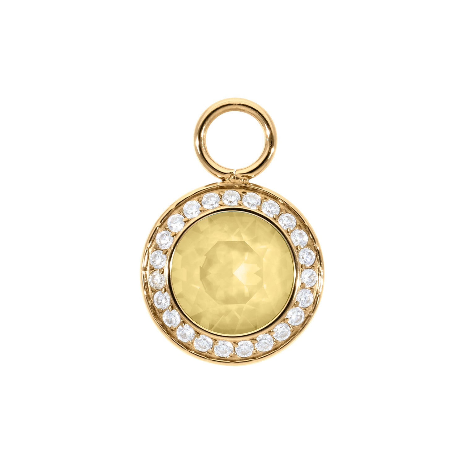 Tondo Deluxe Charm 13 mm - Gold Recreated Dark Jonquil