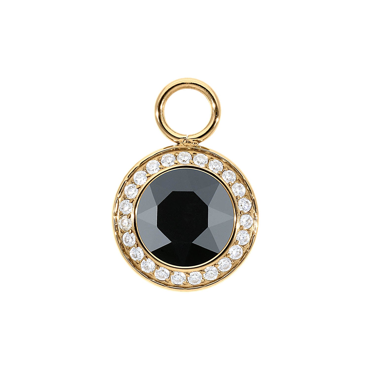 Tondo Deluxe Charm 13 mm - Gold jet hematite