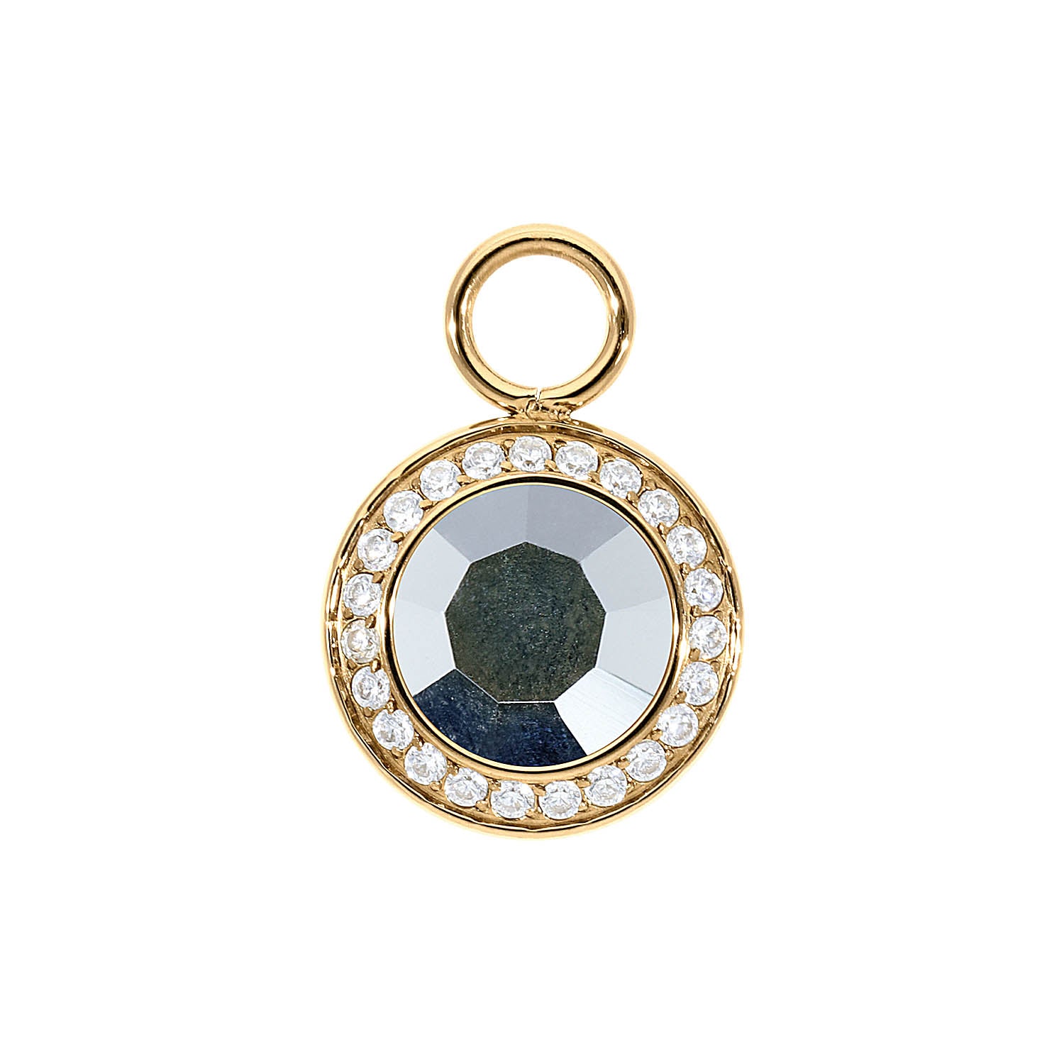 Tondo Deluxe Charm 13 mm - Gold crystal labrador