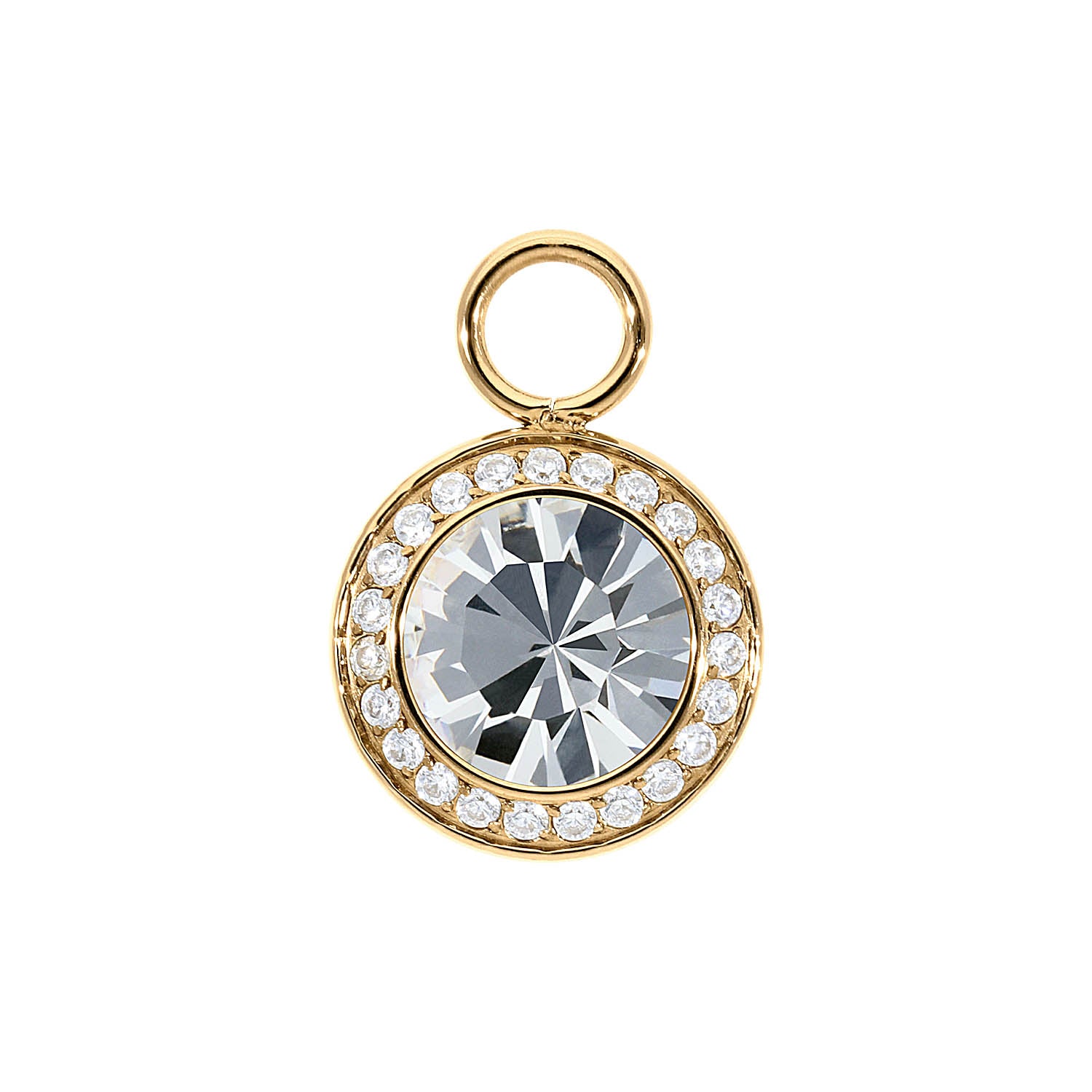 Tondo Deluxe Charm 13 mm - Gold crystal