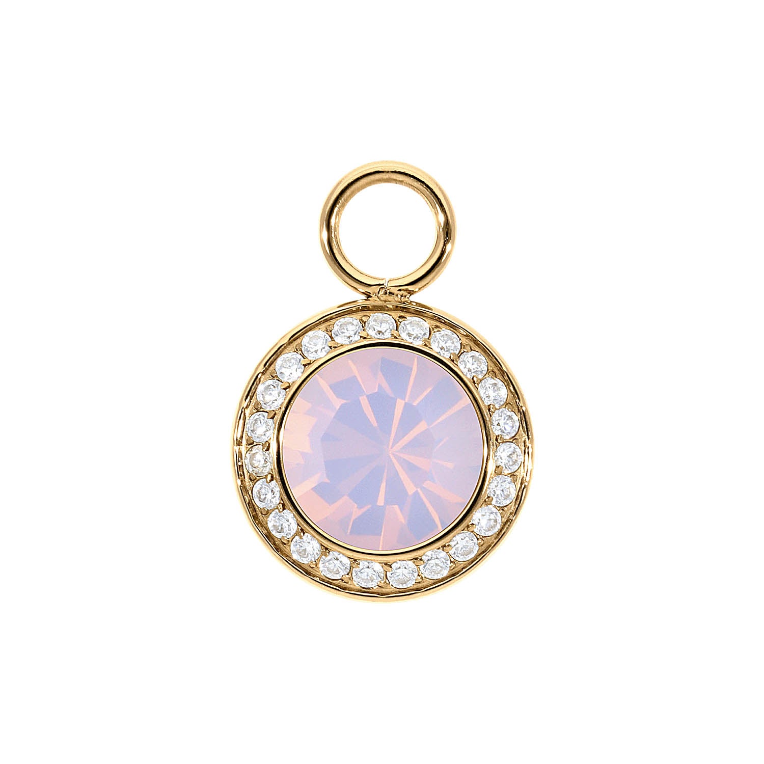 Tondo Deluxe Charm 13 mm - Gold rose opal