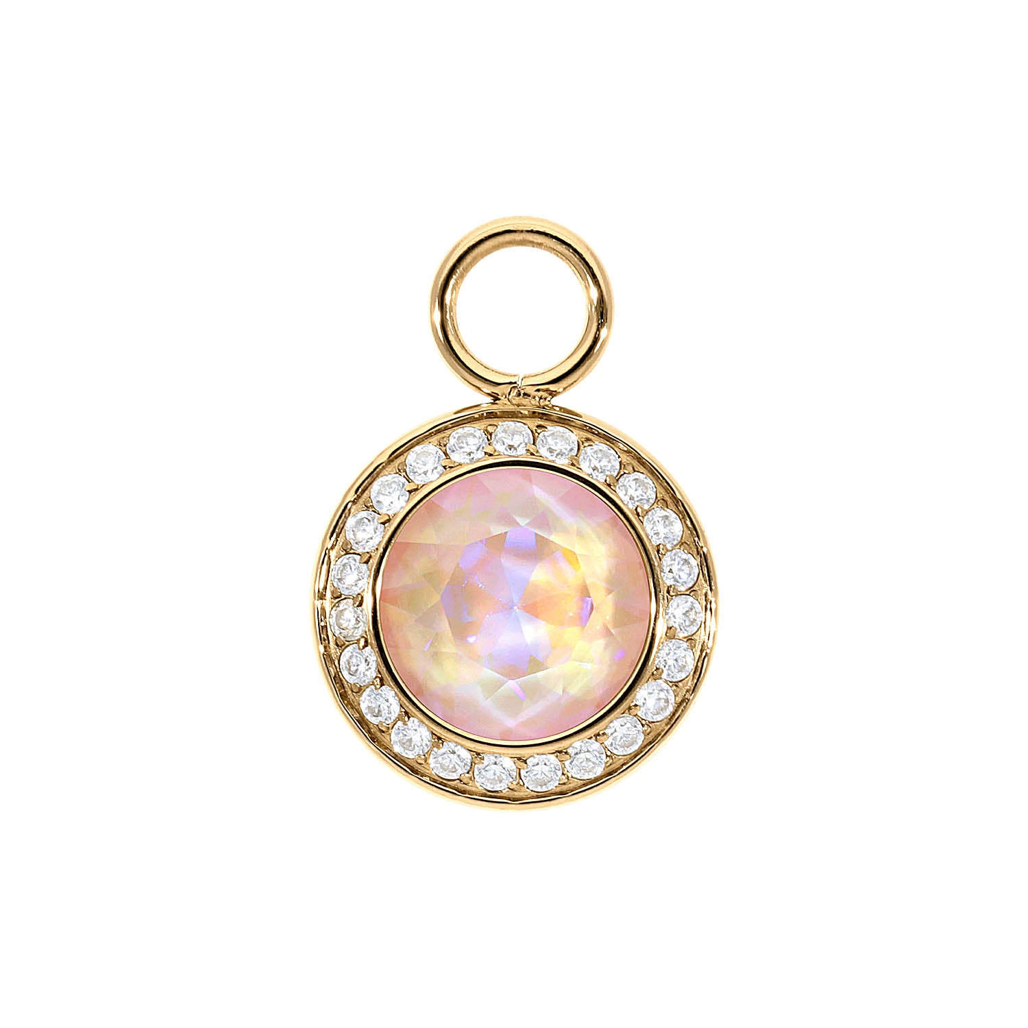 Tondo Deluxe Charm 13 mm - Gold dusty pink delite