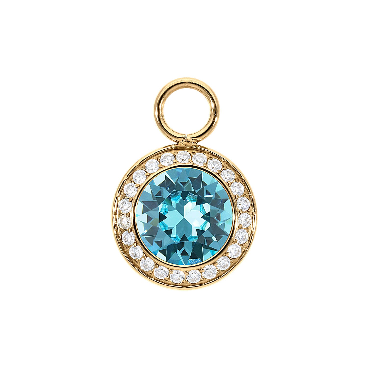 Tondo Deluxe Charm 13 mm - Gold Light Turquoise
