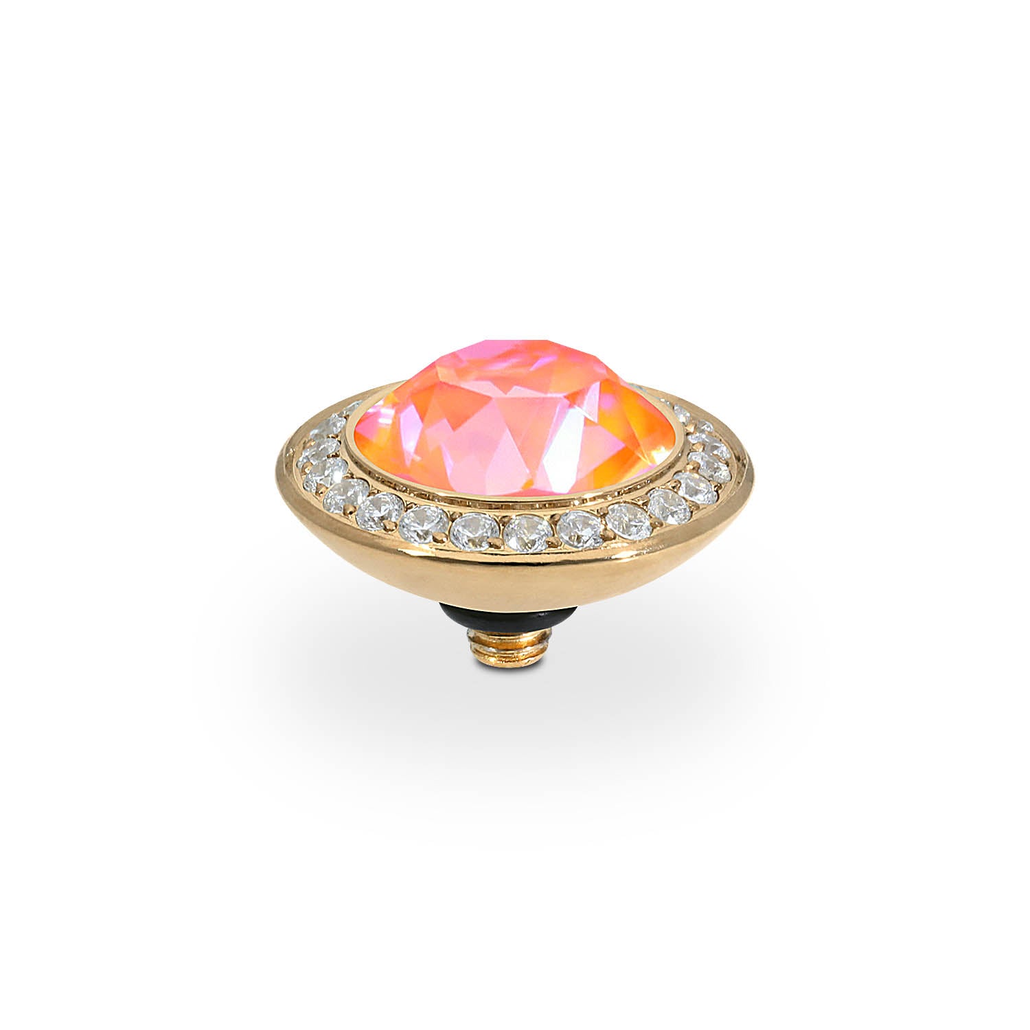 Tondo Deluxe Top 13 mm - Gold crystal orange glow delite