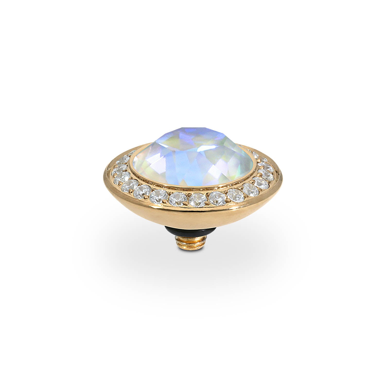 Tondo Deluxe Top 13 mm - Gold Crystal Serene Gray Delite