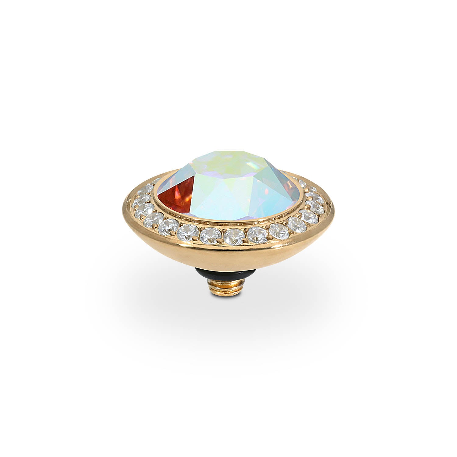 Tondo Deluxe Top 13 mm - Gold crystal aurora boreale