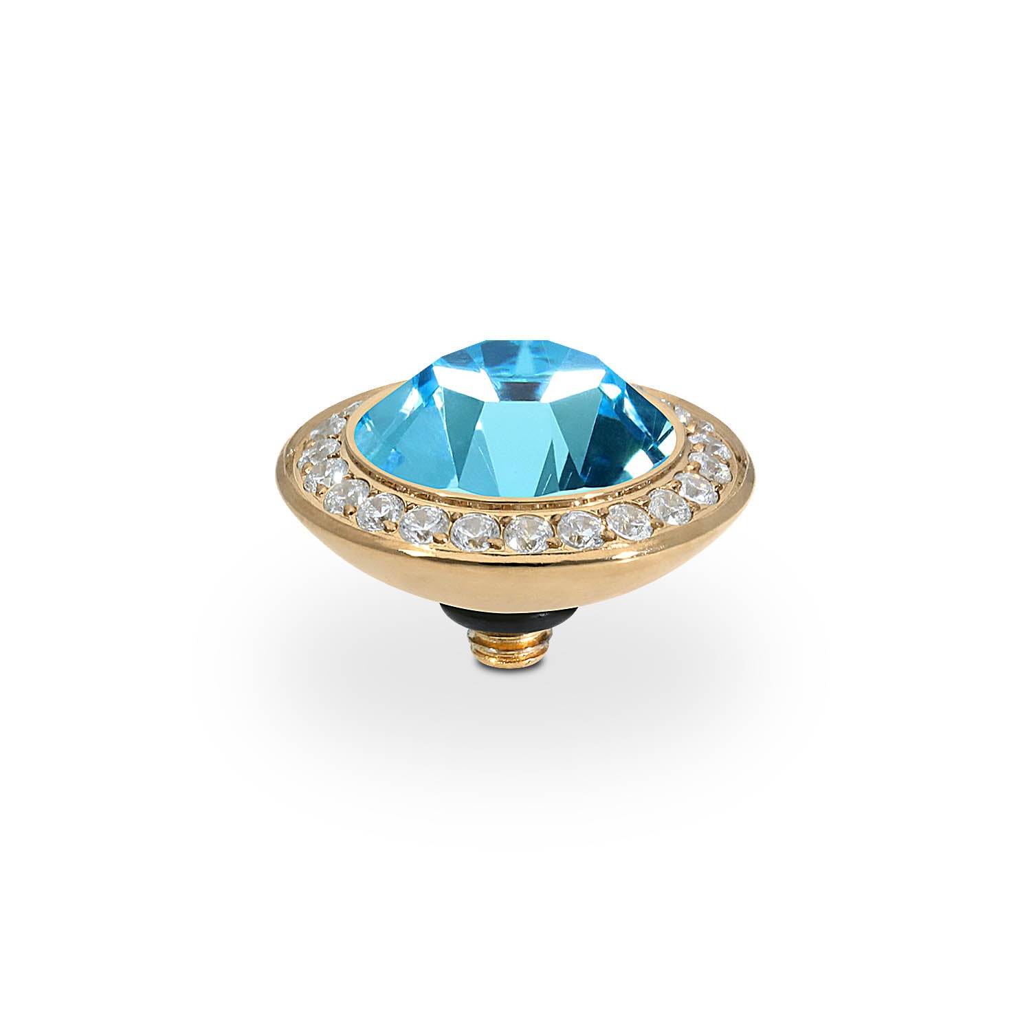 Tondo Deluxe Top 13 mm - Gold aquamarine