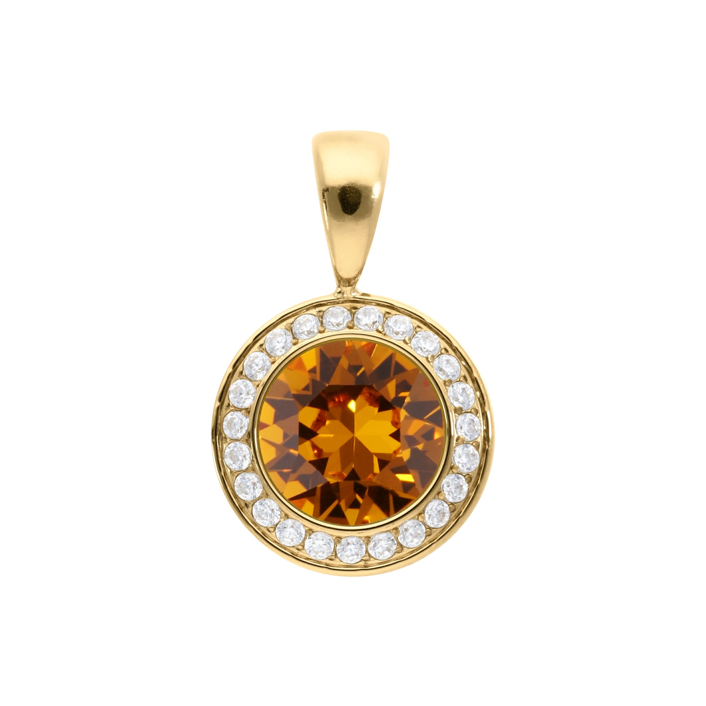 Tondo Deluxe Anhänger 13 mm - Gold Topaz