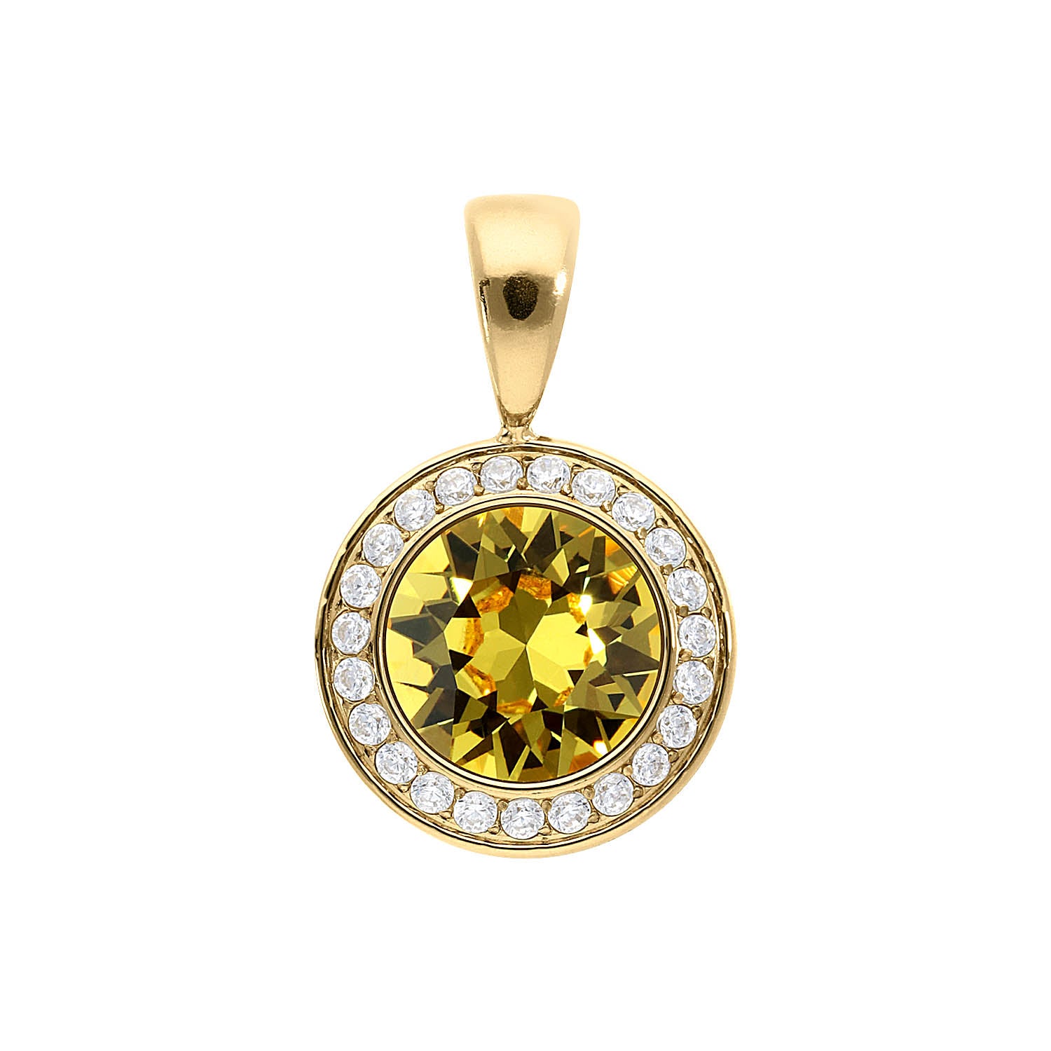 Tondo Deluxe Anhänger 13 mm - Gold light topaz