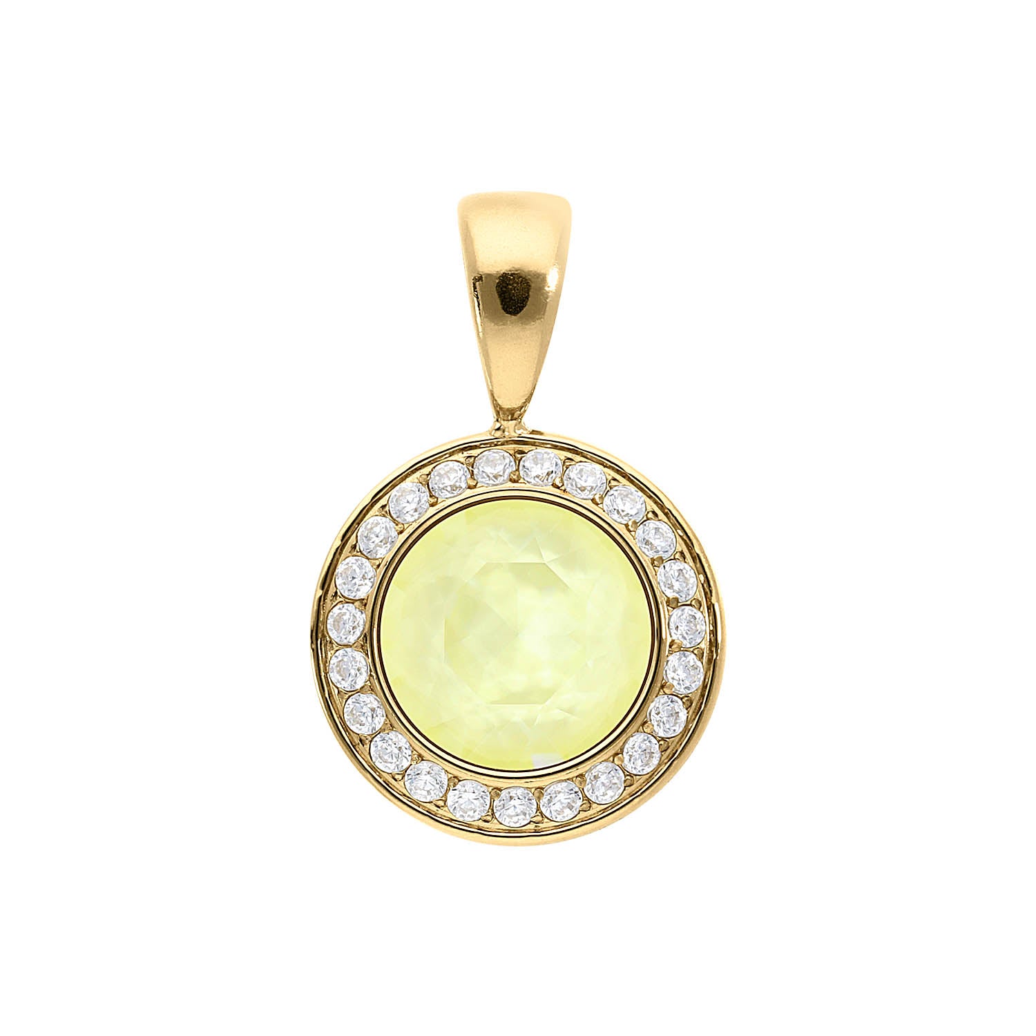 Tondo Deluxe Anhänger 13 mm - Gold crystal soft yellow ignite