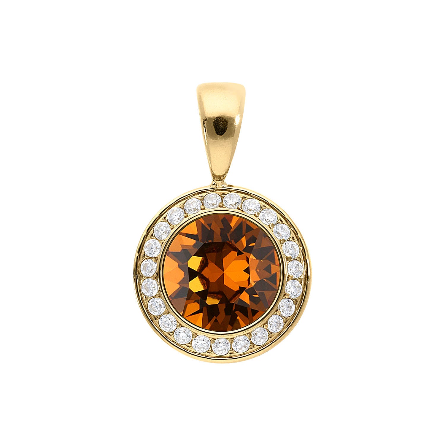Tondo Deluxe Anhänger 13 mm - Gold light amber