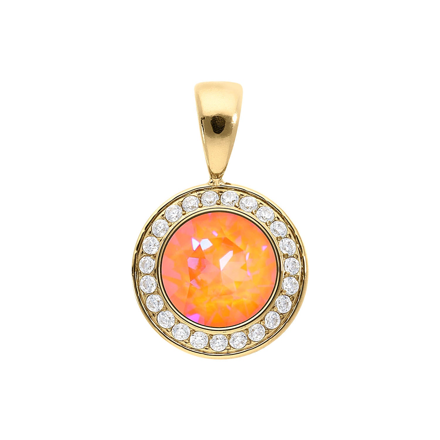 Tondo Deluxe Anhänger 13 mm - Gold crystal orange glow delite