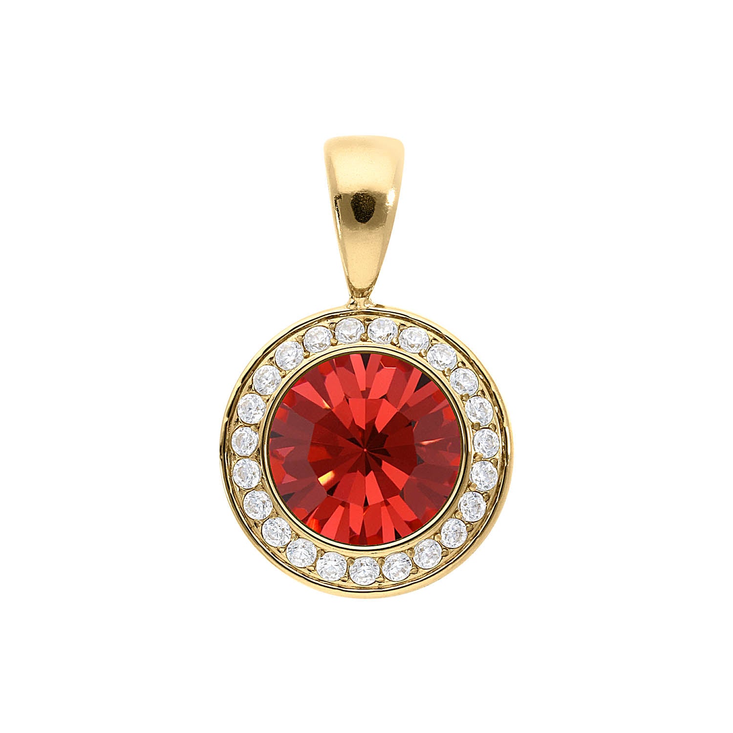 Tondo Deluxe Anhänger 13 mm - Gold padparadscha