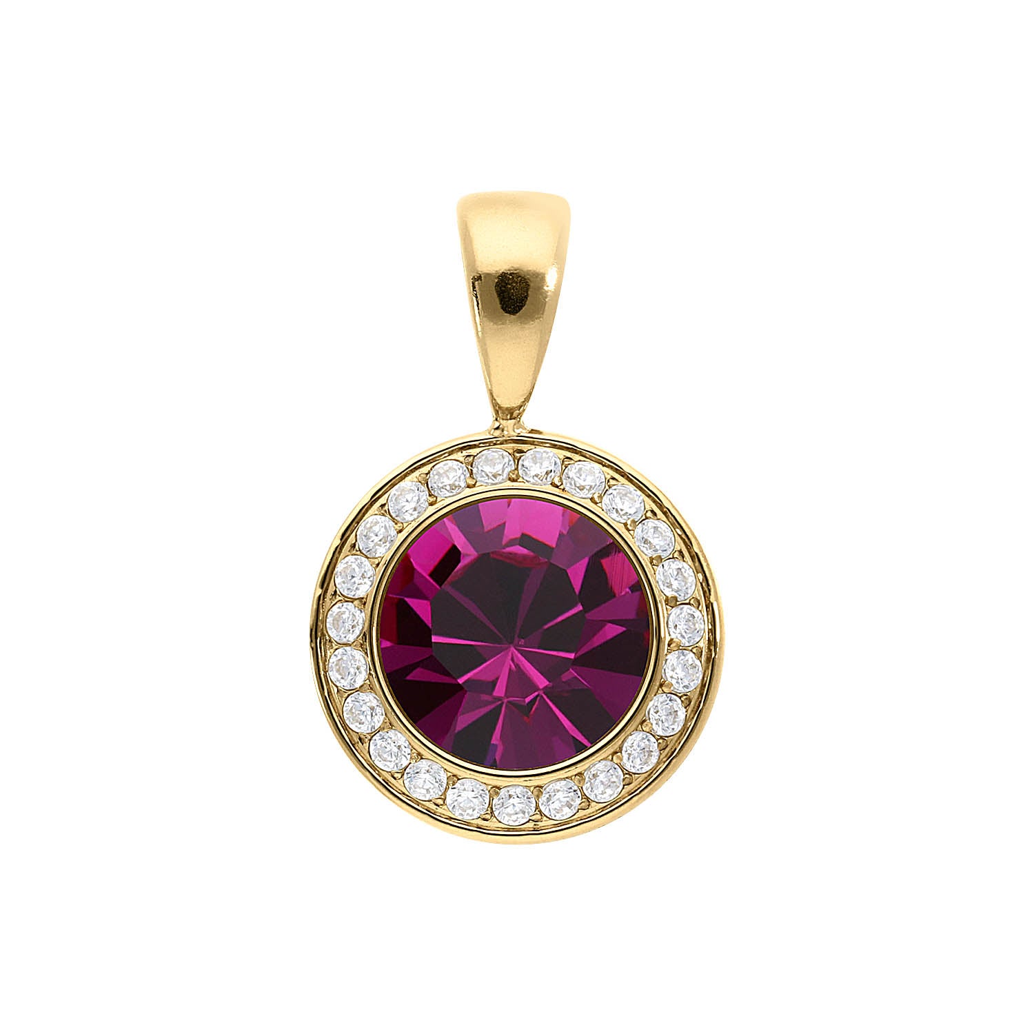 Tondo Deluxe Anhänger 13 mm - Gold fuchsia