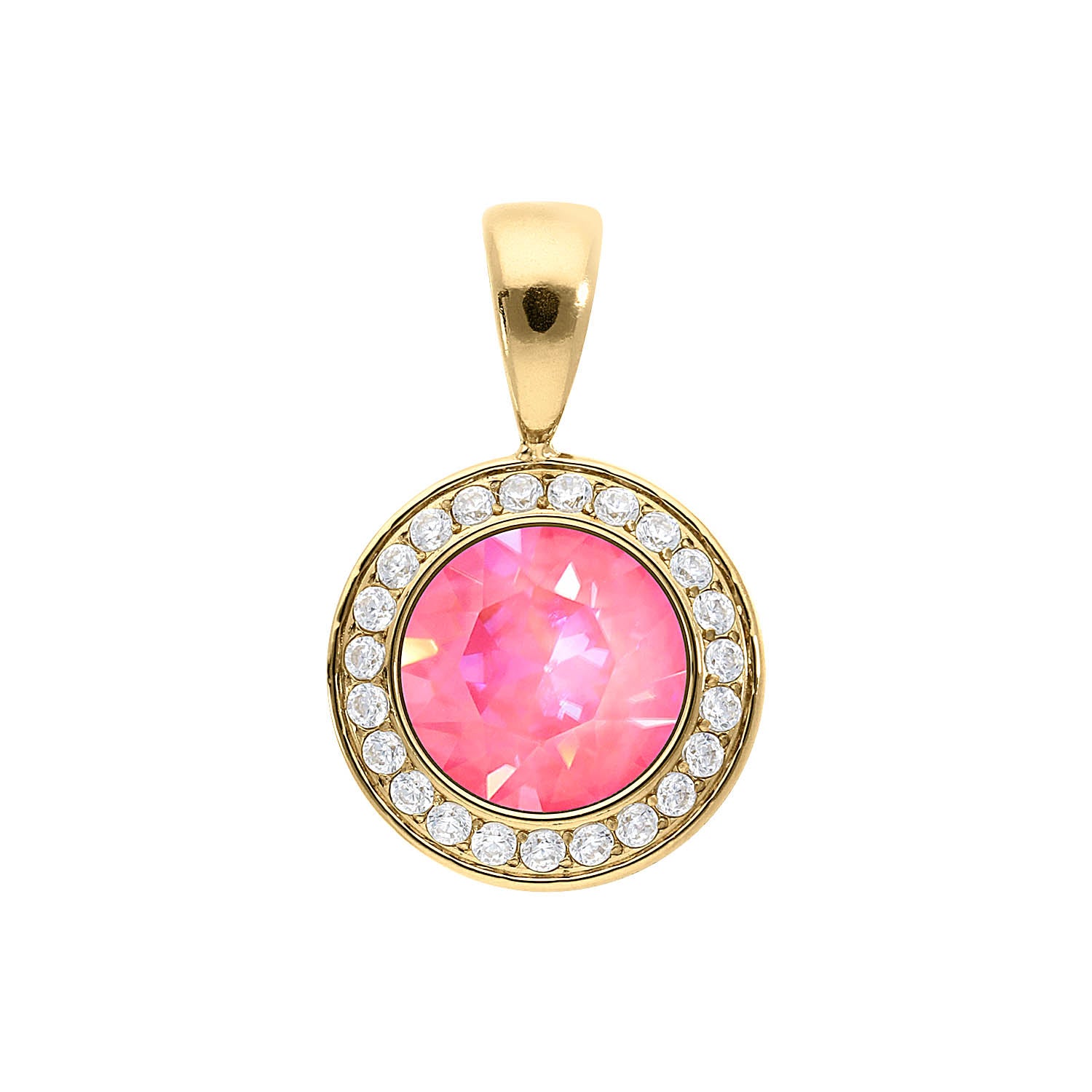Tondo Deluxe Anhänger 13 mm - Gold lotus pink delite
