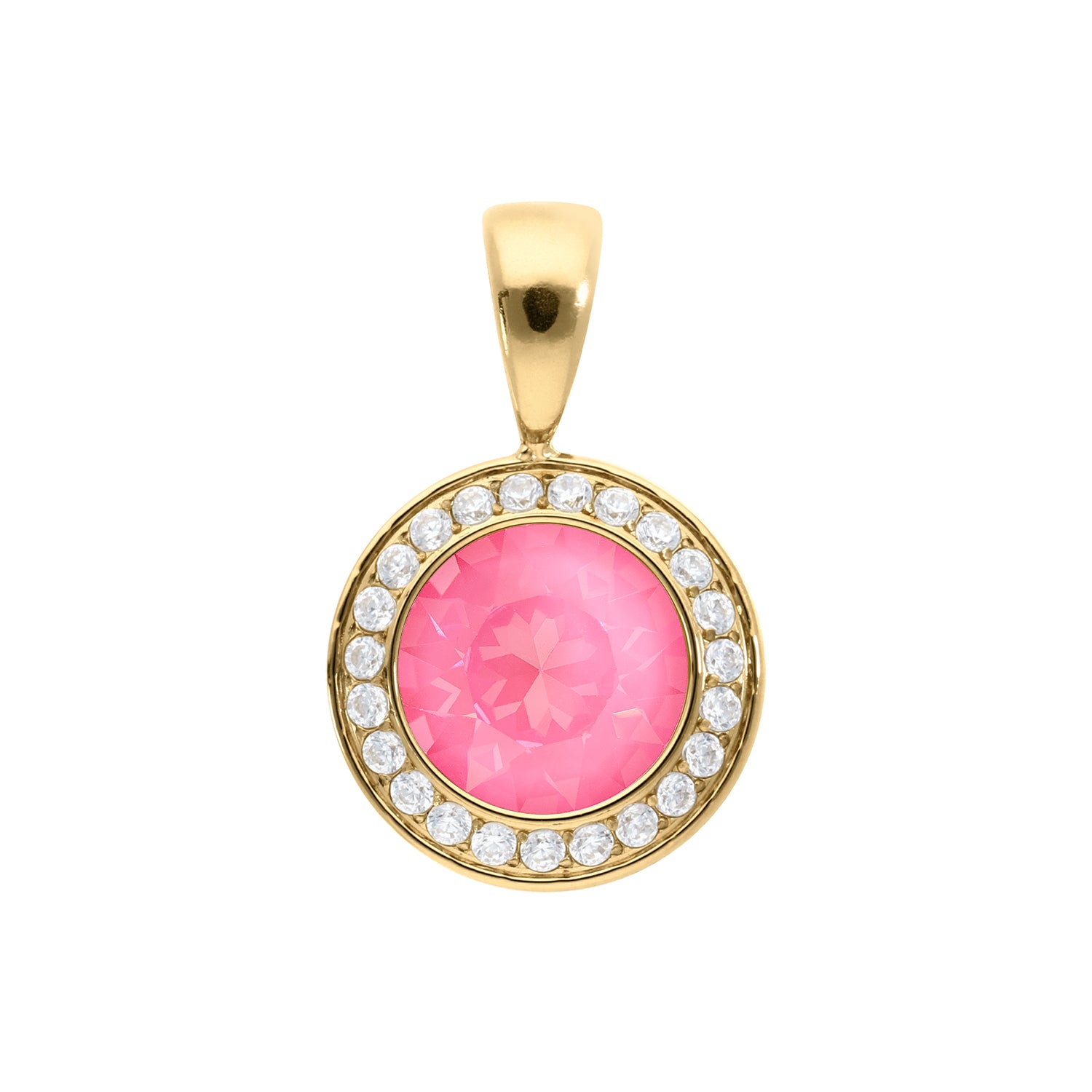 Tondo Deluxe Anhänger 13 mm - Gold Crystal Dahlia Ignite