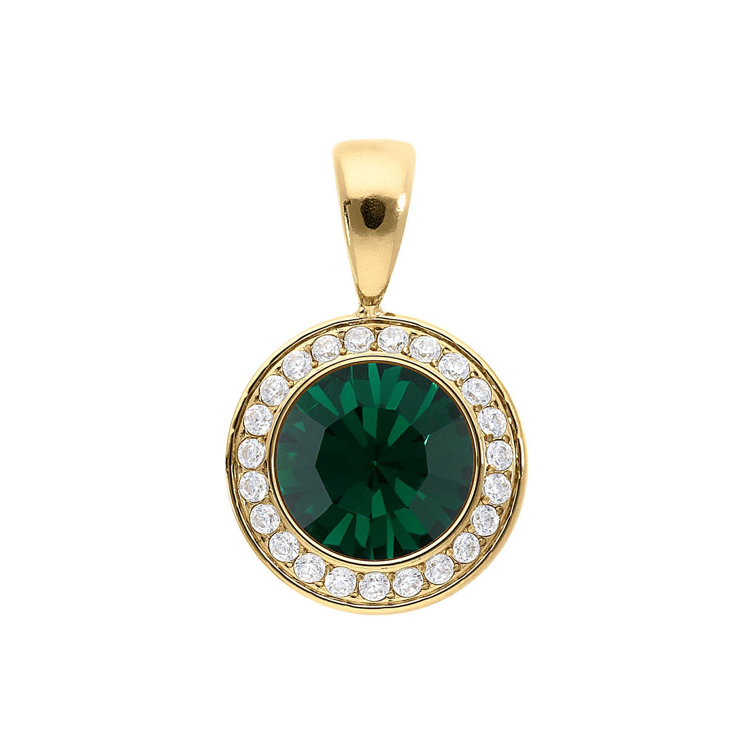 Tondo Deluxe Anhänger 13 mm - Gold emerald