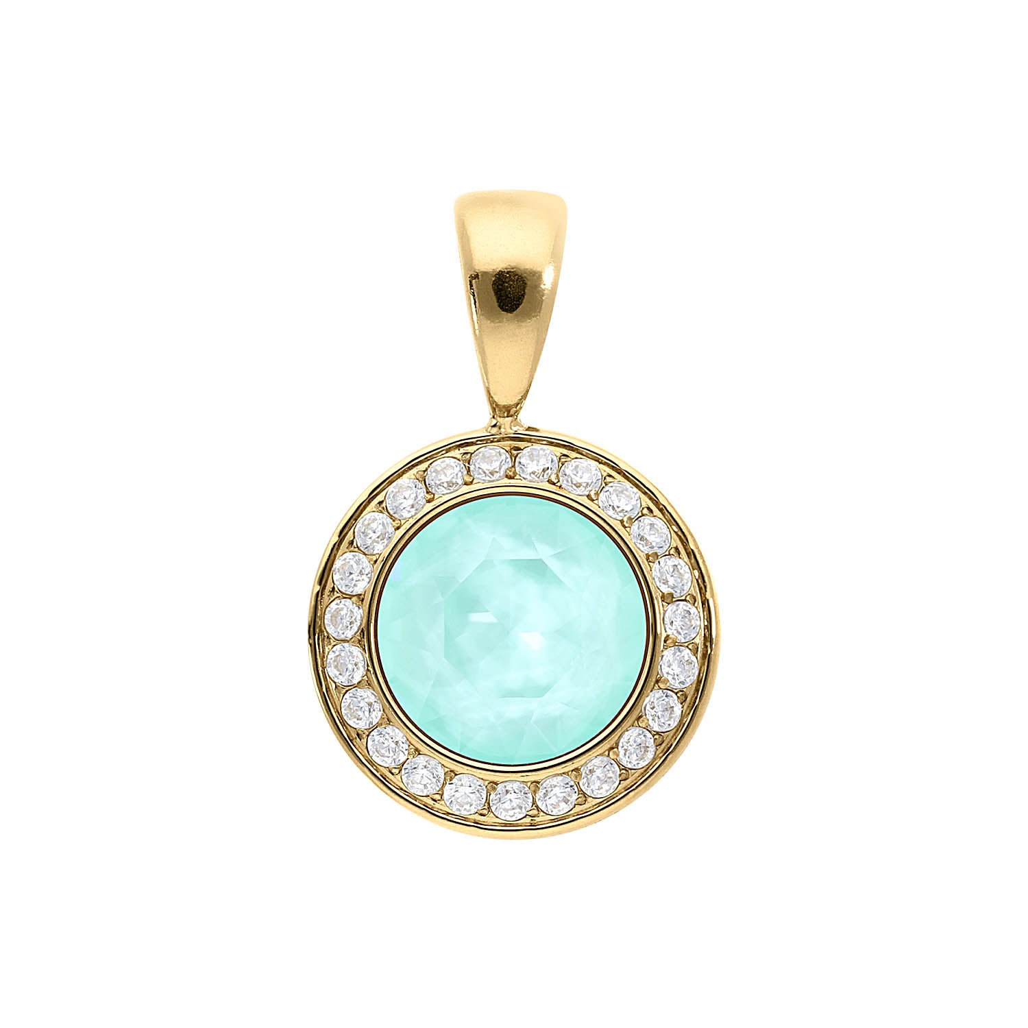 Tondo Deluxe Anhänger 13 mm - Gold crystal soft mint ignite