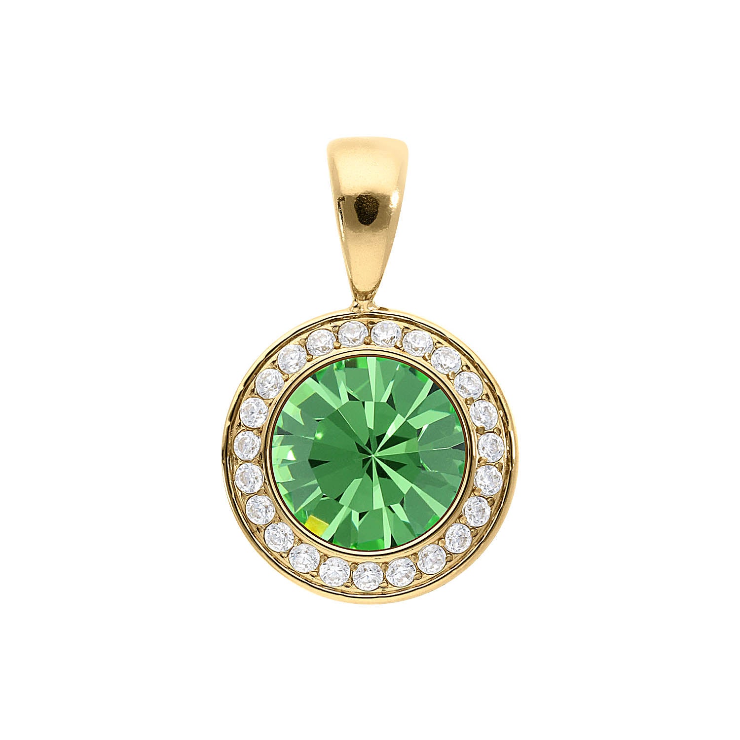 Tondo Deluxe Anhänger 13 mm - Gold peridot