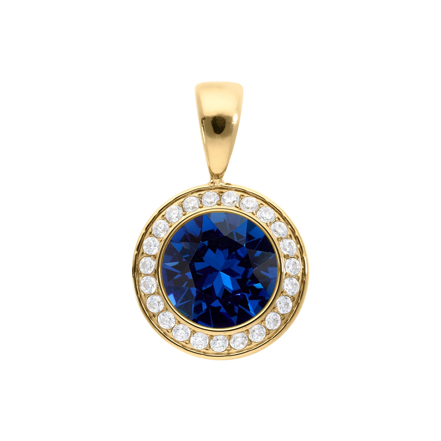 Tondo Deluxe Anhänger 13 mm - Gold ReCreated Dark Sapphire