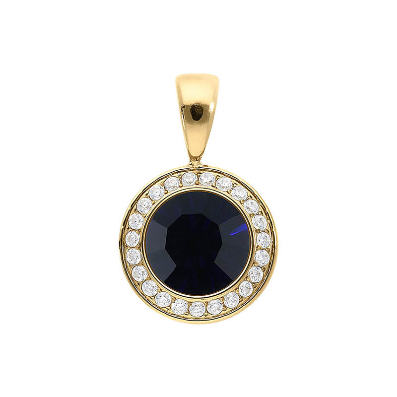 Tondo Deluxe Anhänger 13 mm - Gold Dark Indigo