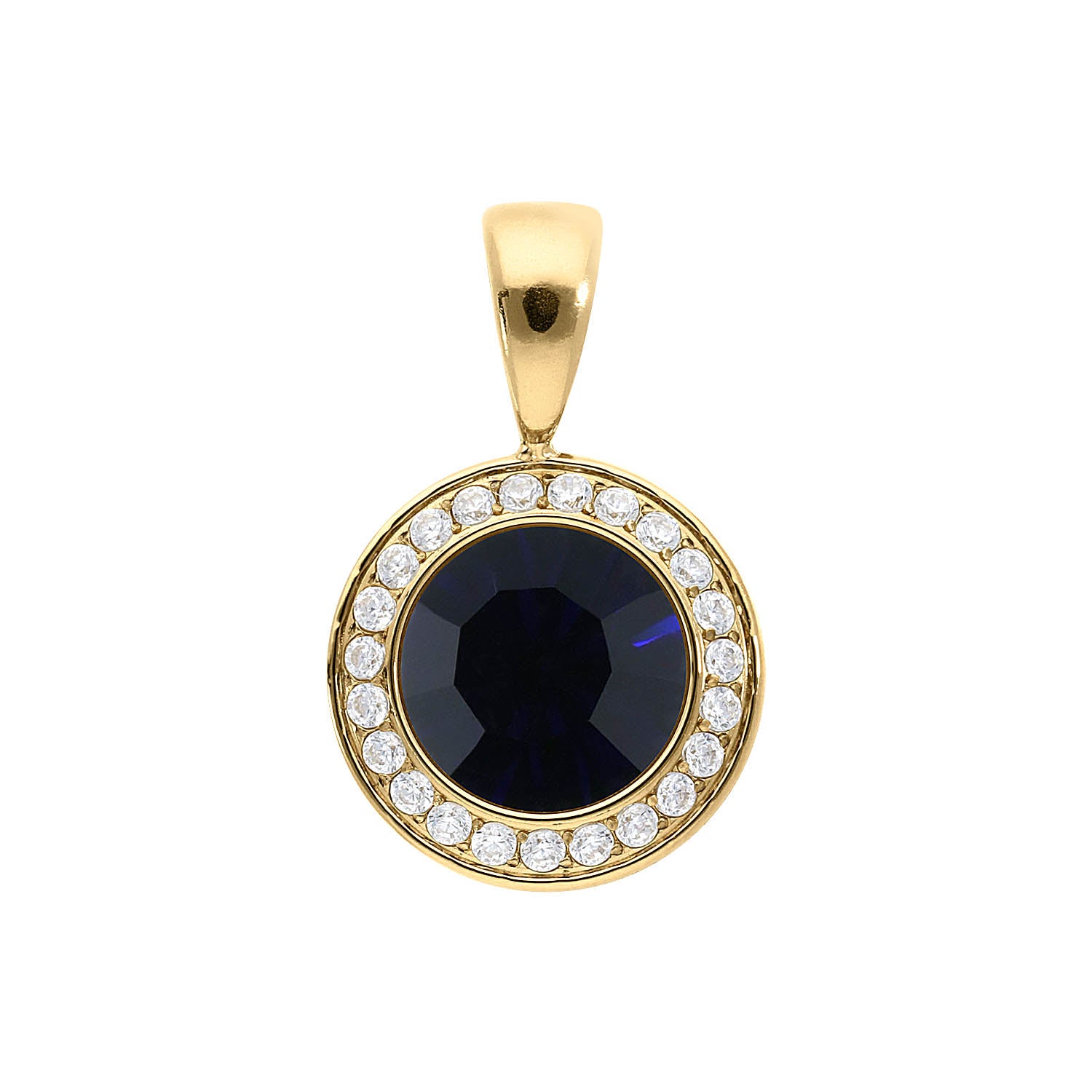 Tondo Deluxe Anhänger 13 mm - Gold Dark Indigo