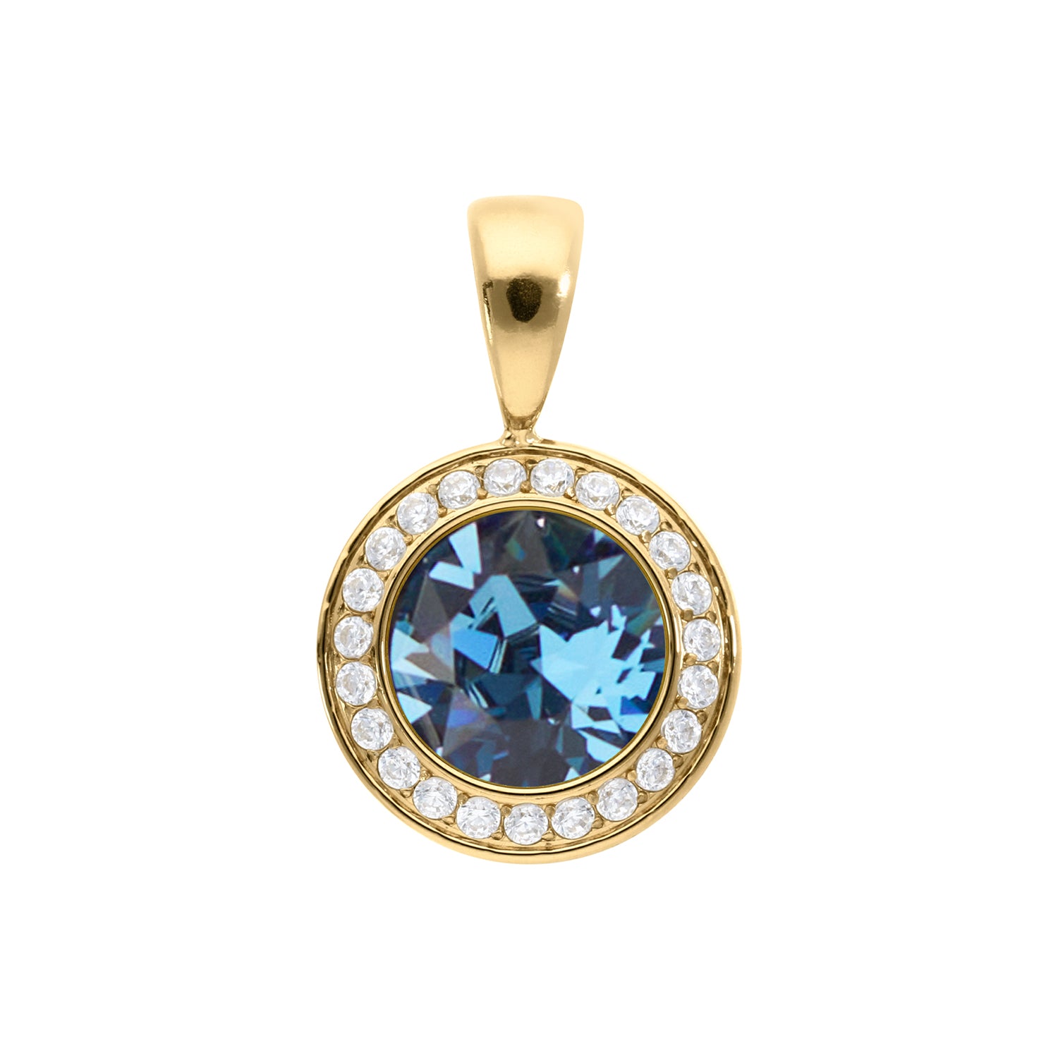 Tondo Deluxe Anhänger 13 mm - Gold Denim Blue