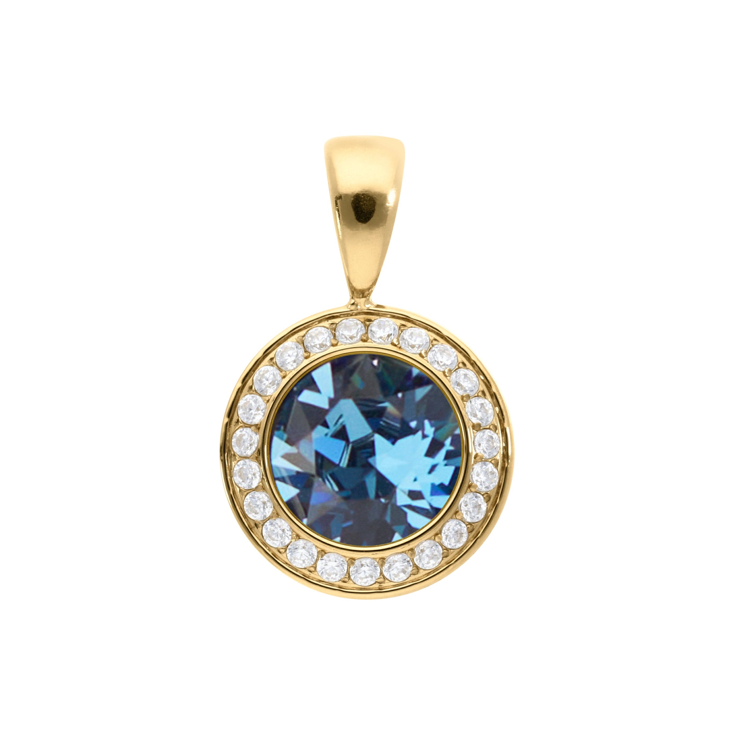 Tondo Deluxe Anhänger 13 mm - Gold Denim Blue