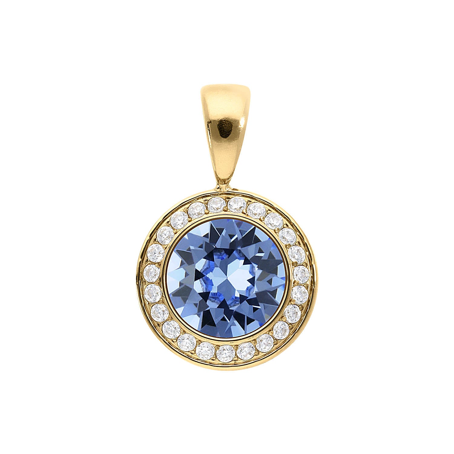 Tondo Deluxe Anhänger 13 mm - Gold light sapphire
