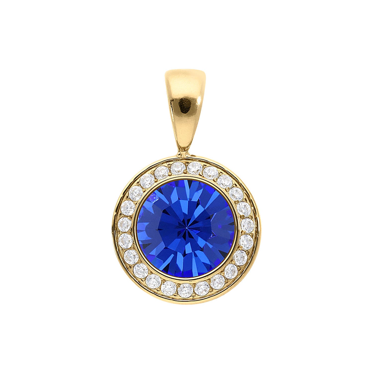 Tondo Deluxe Anhänger 13 mm - Gold sapphire