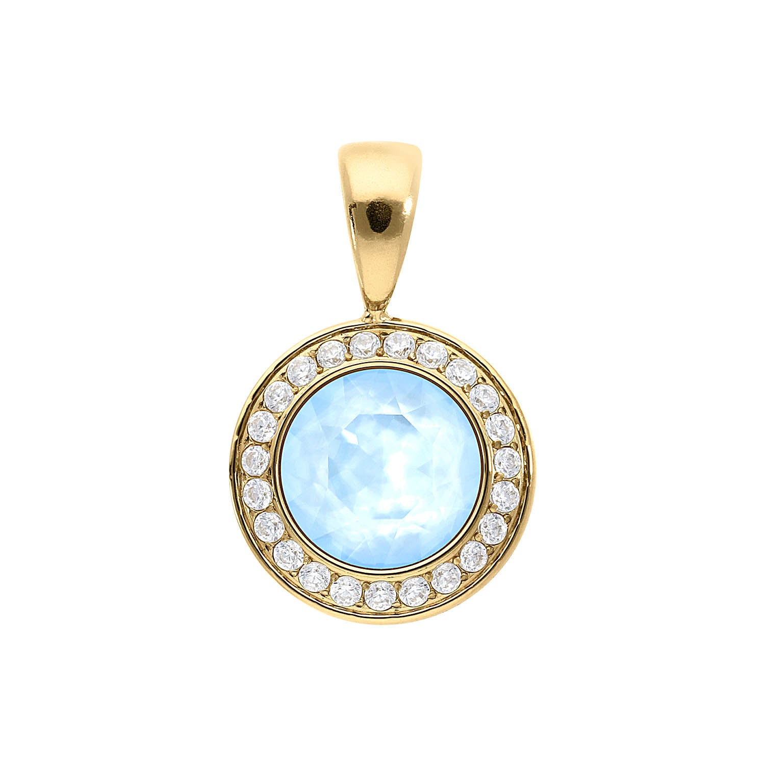 Tondo Deluxe Anhänger 13 mm - Gold crystal sky ignite