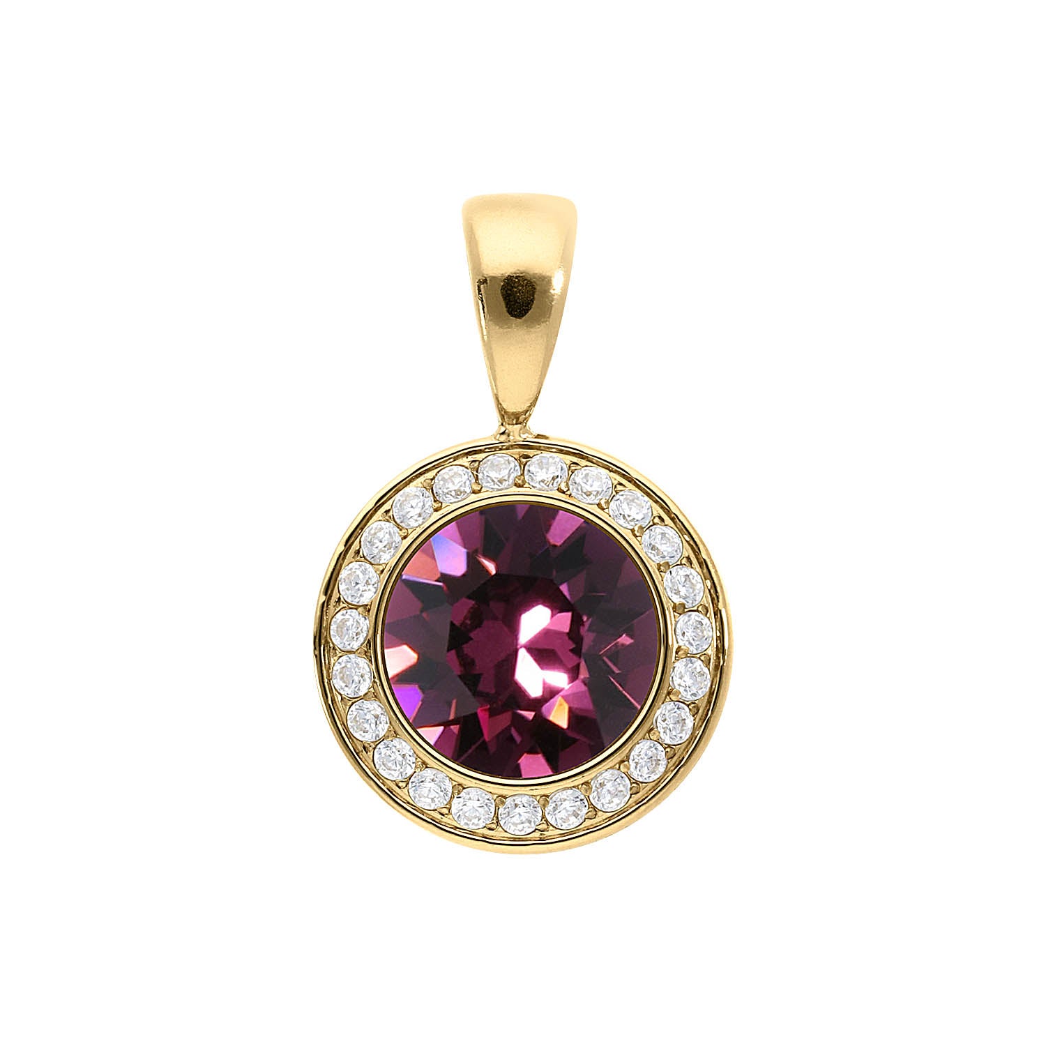 Tondo Deluxe Anhänger 13 mm - Gold amethyst