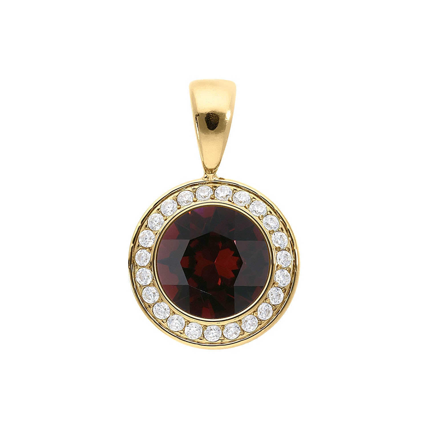 Tondo Deluxe Anhänger 13 mm - Gold Burgundy