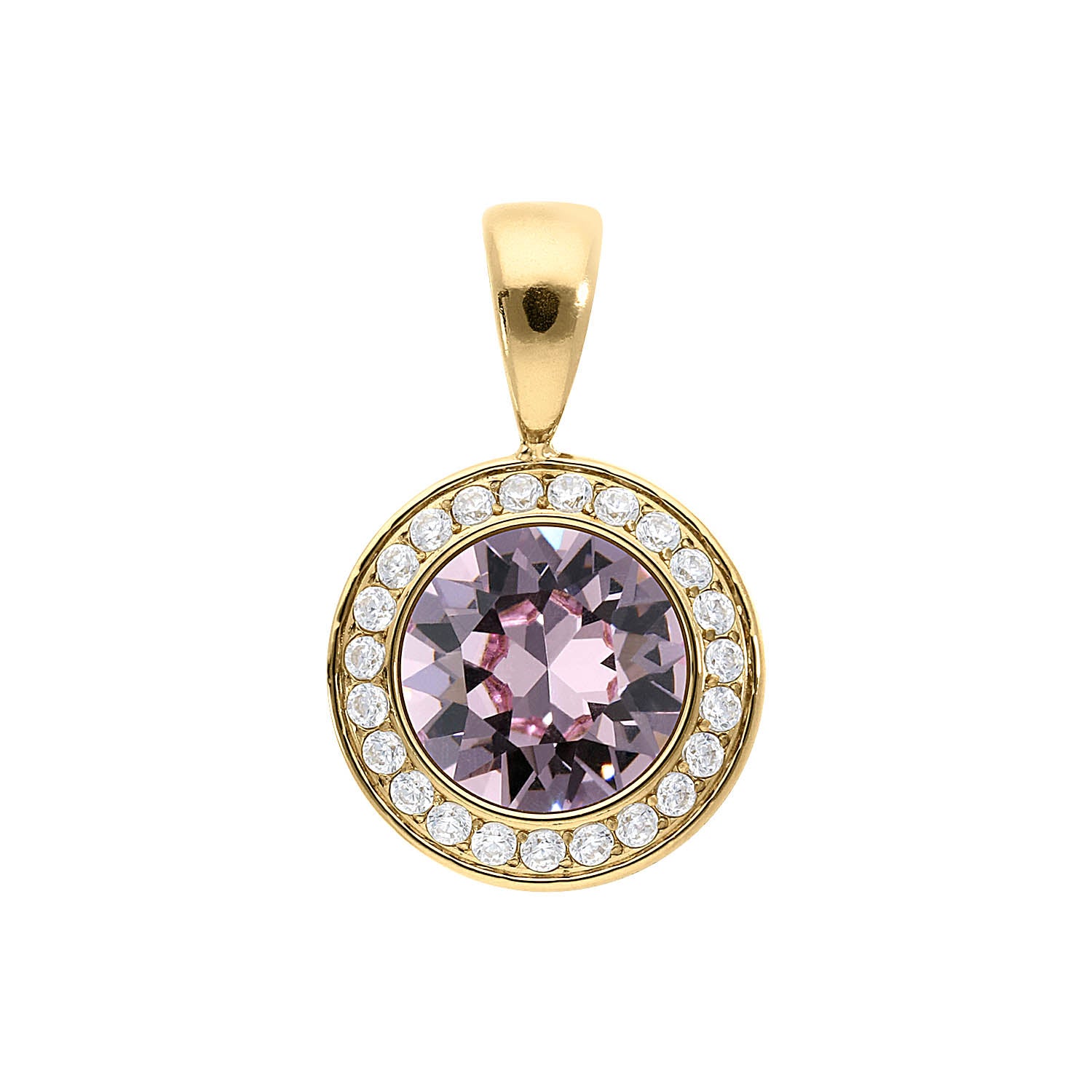 Tondo Deluxe Anhänger 13 mm - Gold light amethyst