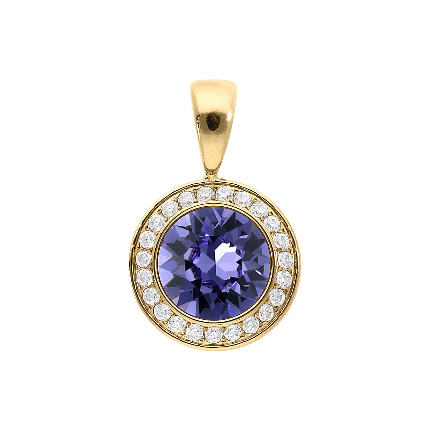 Tondo Deluxe Anhänger 13 mm - Gold tanzanite