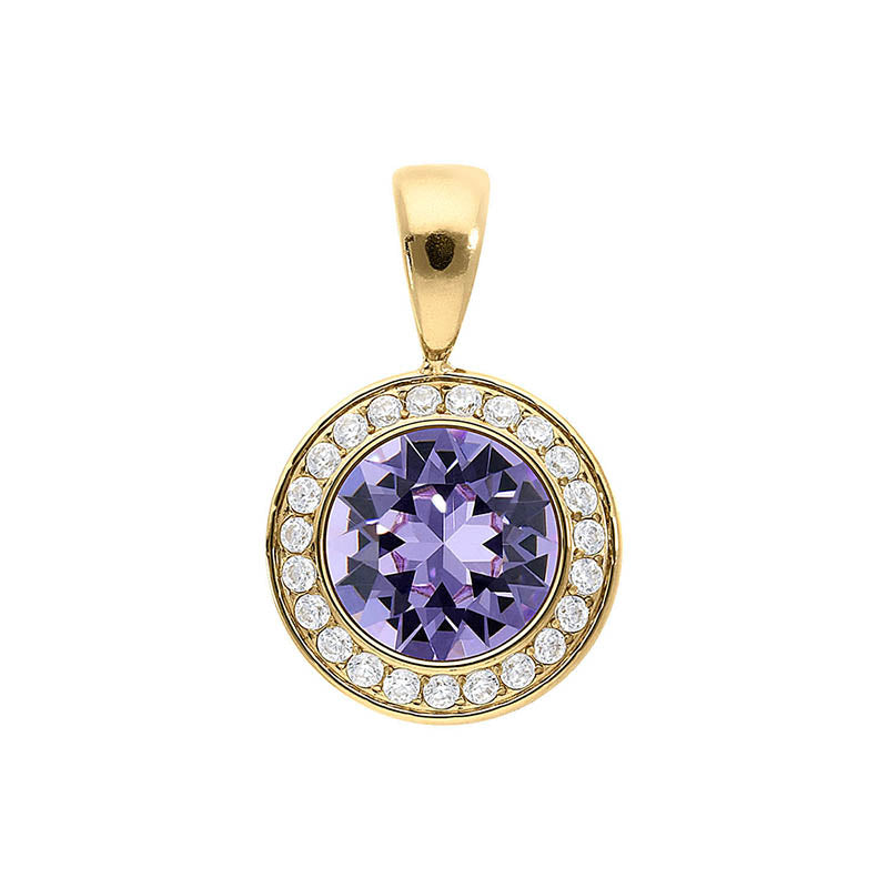 Tondo Deluxe Anhänger 13 mm - Gold Violet
