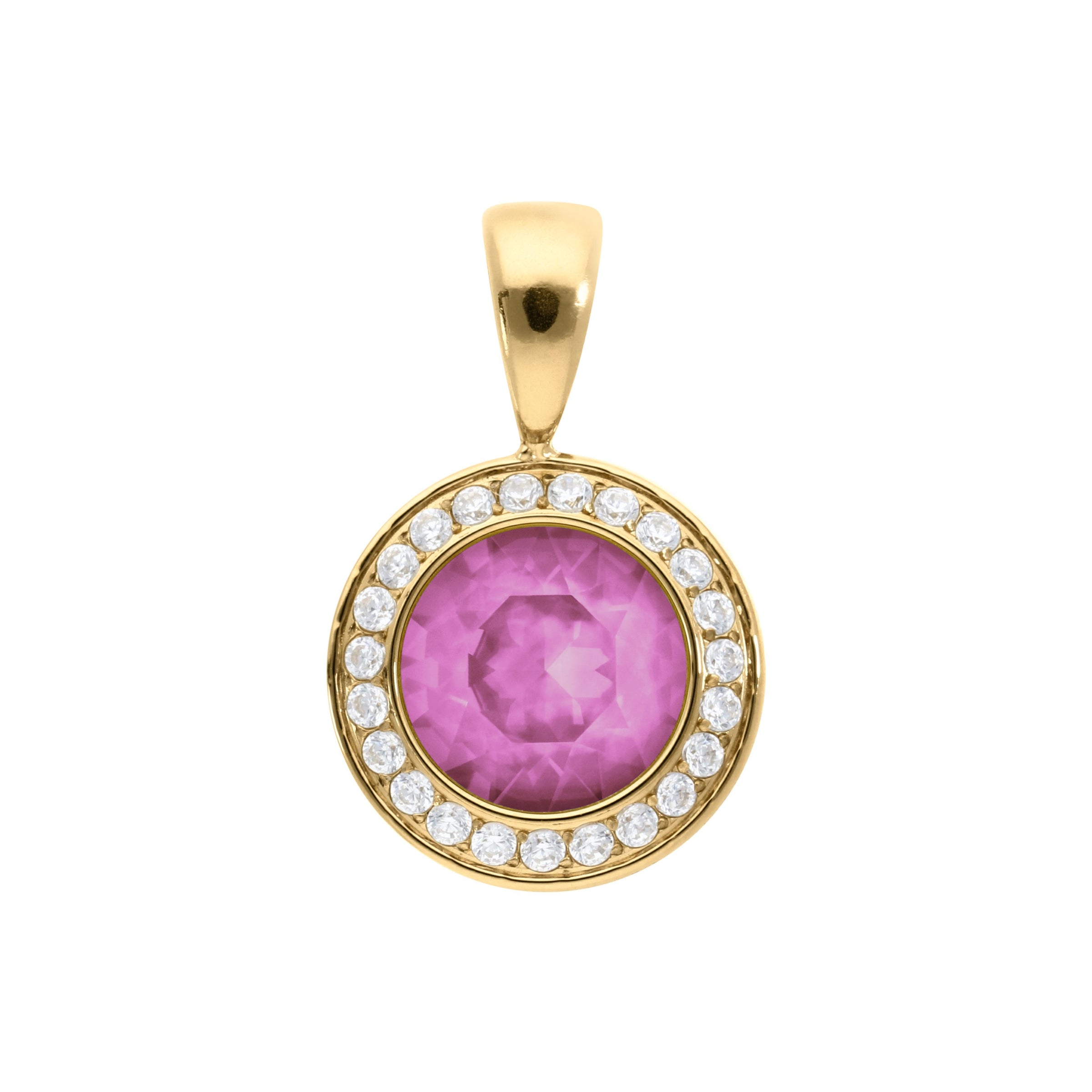 Tondo Deluxe Anhänger 13 mm - Gold Crystal Orchid Ignite