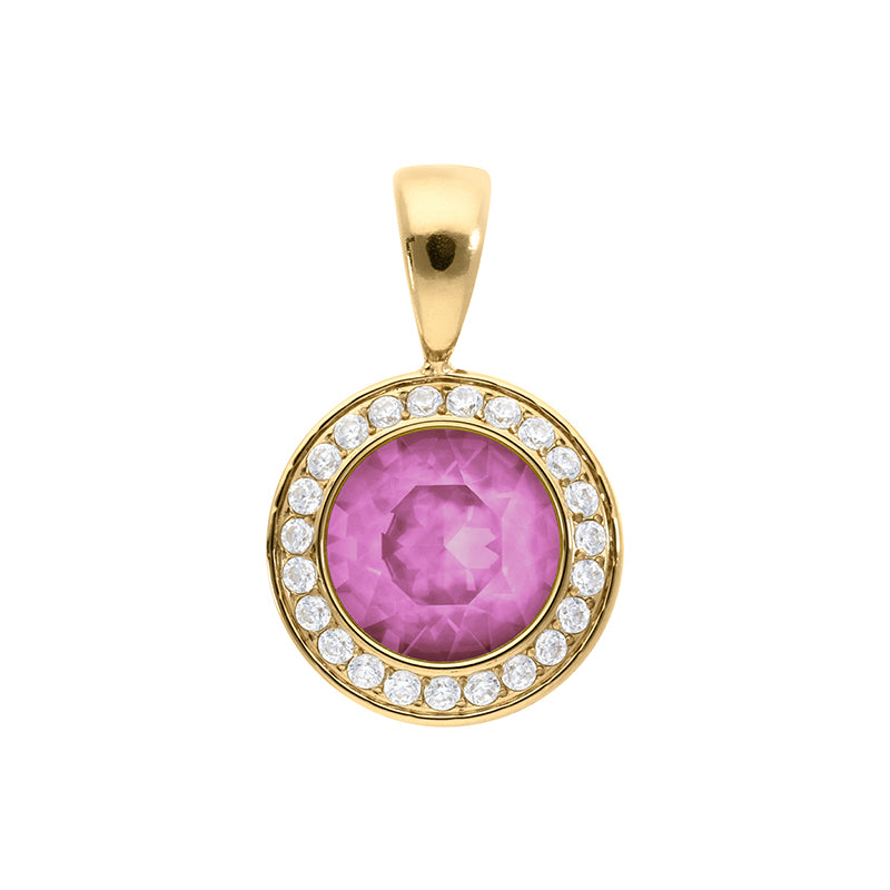 Tondo Deluxe Anhänger 13 mm - Gold Crystal Orchid Ignite