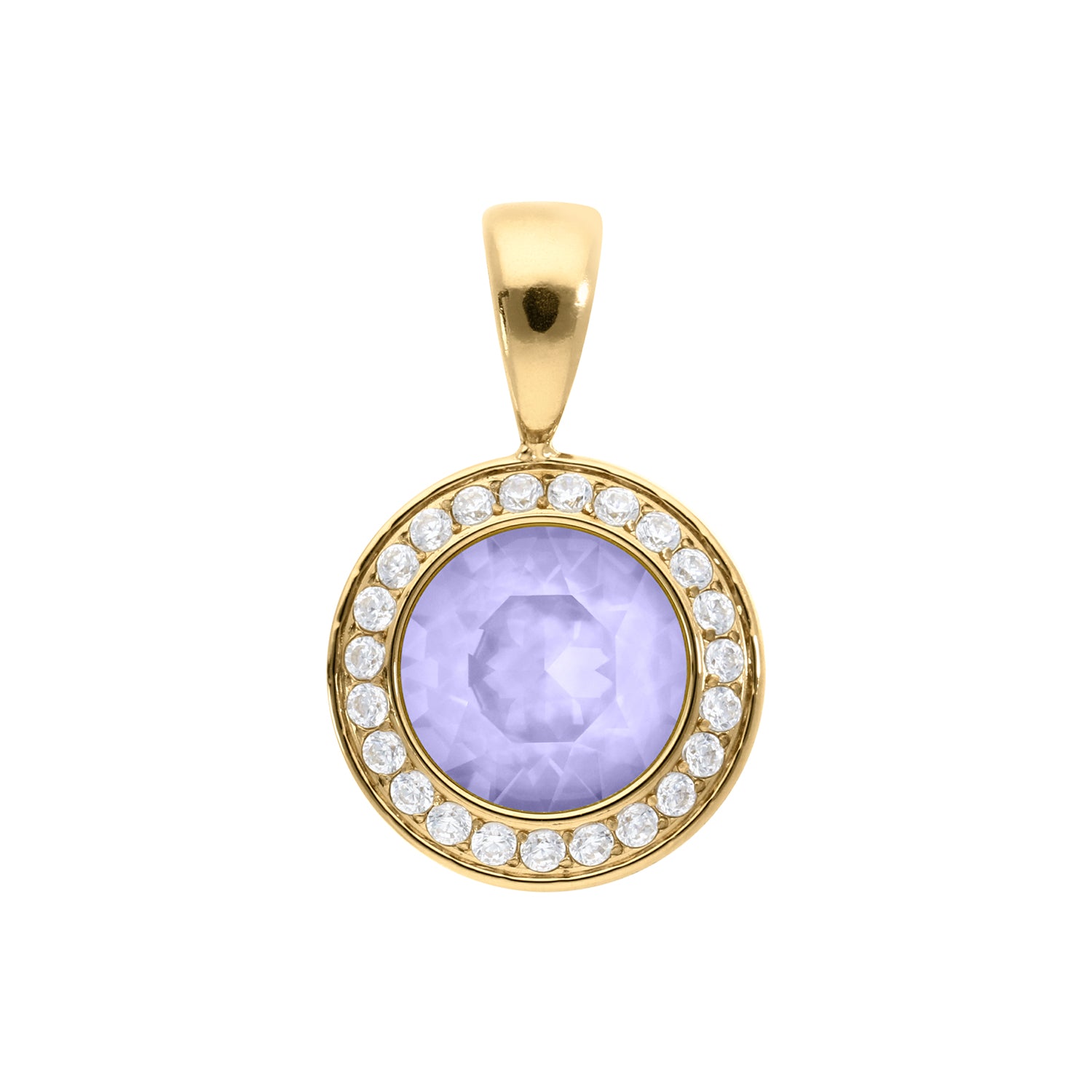 Tondo Deluxe Anhänger 13 mm - Gold Crystal Purple Ignite