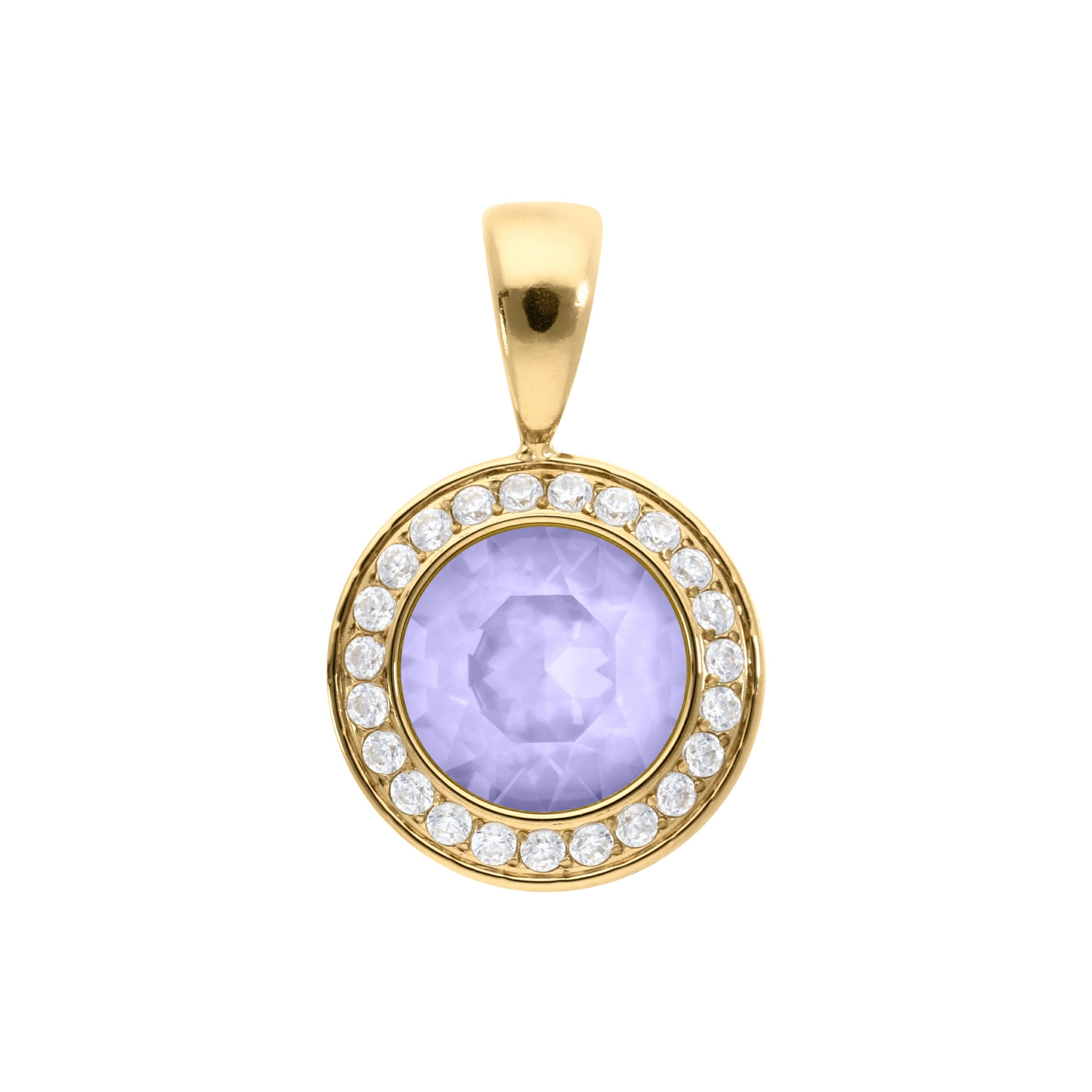 Tondo Deluxe Anhänger 13 mm - Gold Crystal Purple Ignite