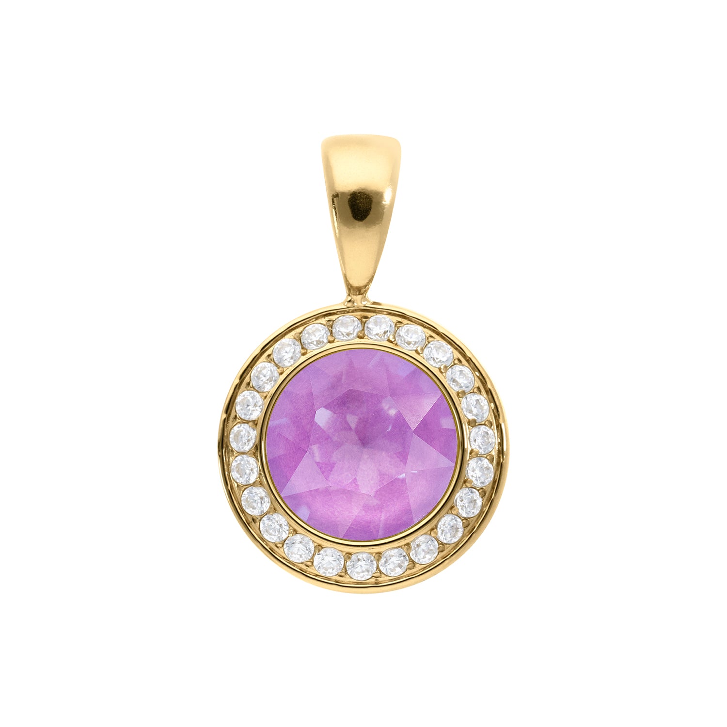 Tondo Deluxe Anhänger 13 mm - Gold Crystal Electric Violet Ignite