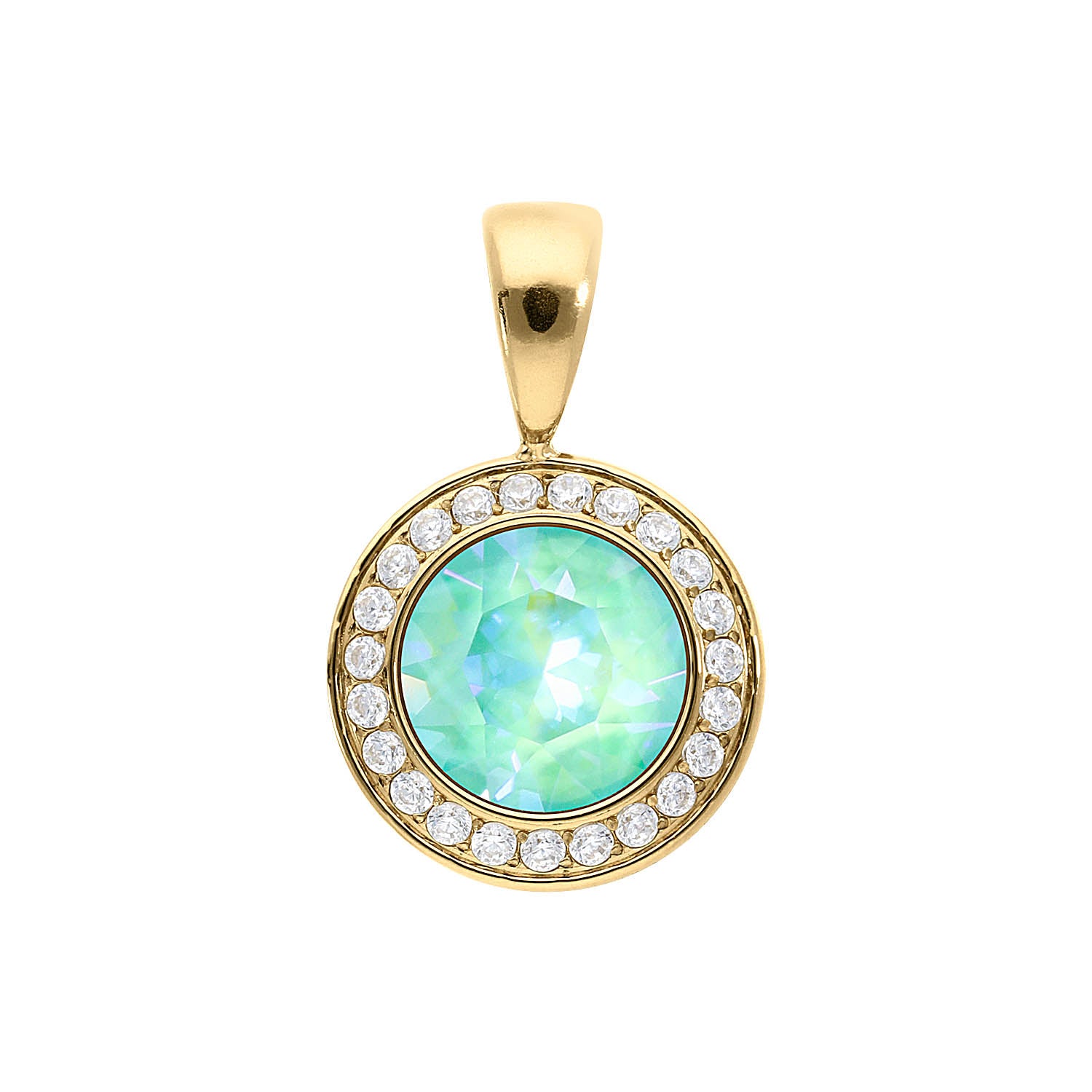 Tondo Deluxe Anhänger 13 mm - Gold silky sage delite