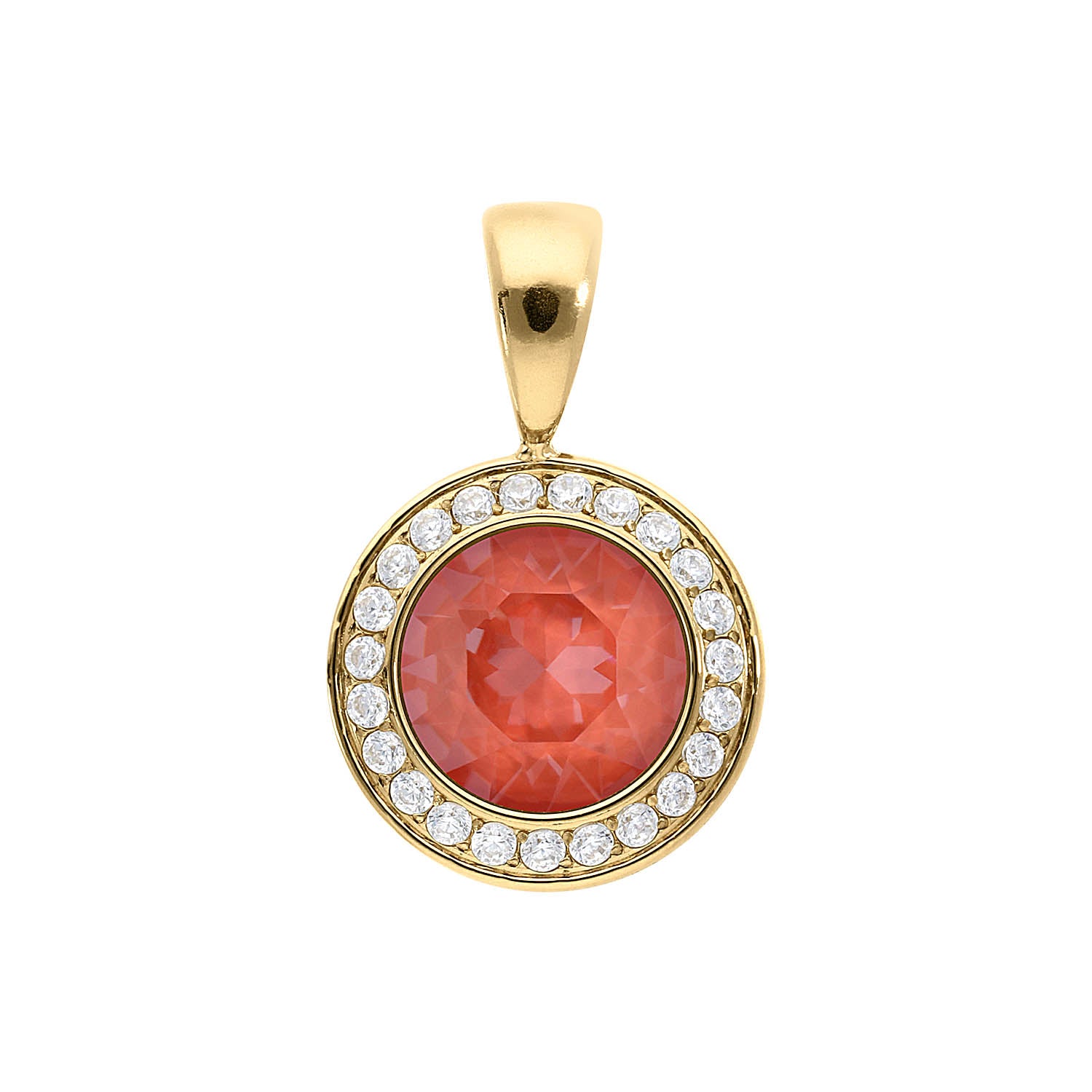 Tondo Deluxe Anhänger 13 mm - Gold crystal maroon ignite